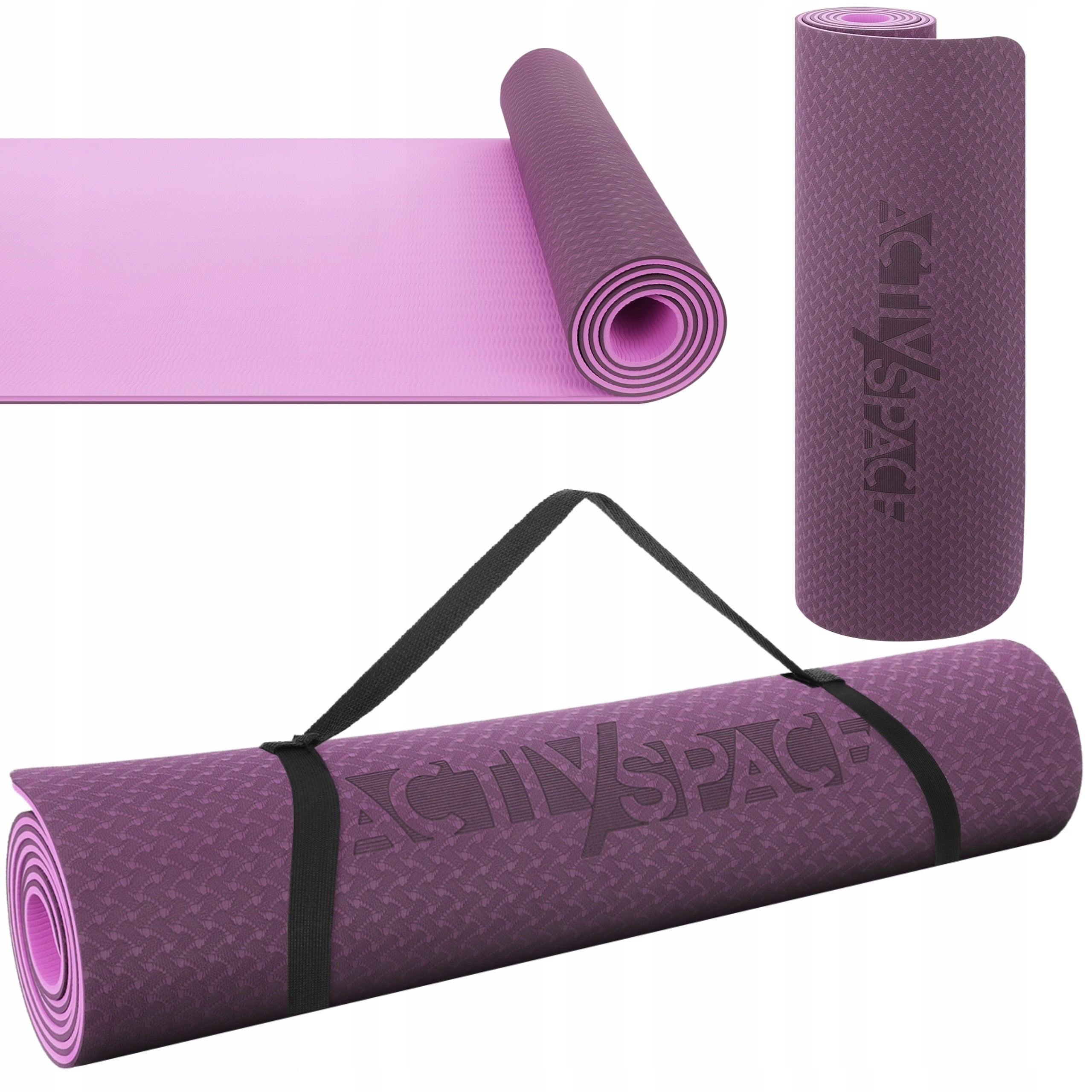 THICK ANTI-SLIP MAT SOFT MAT FOR FITNESS YOGA EXERCISES + HANDLE