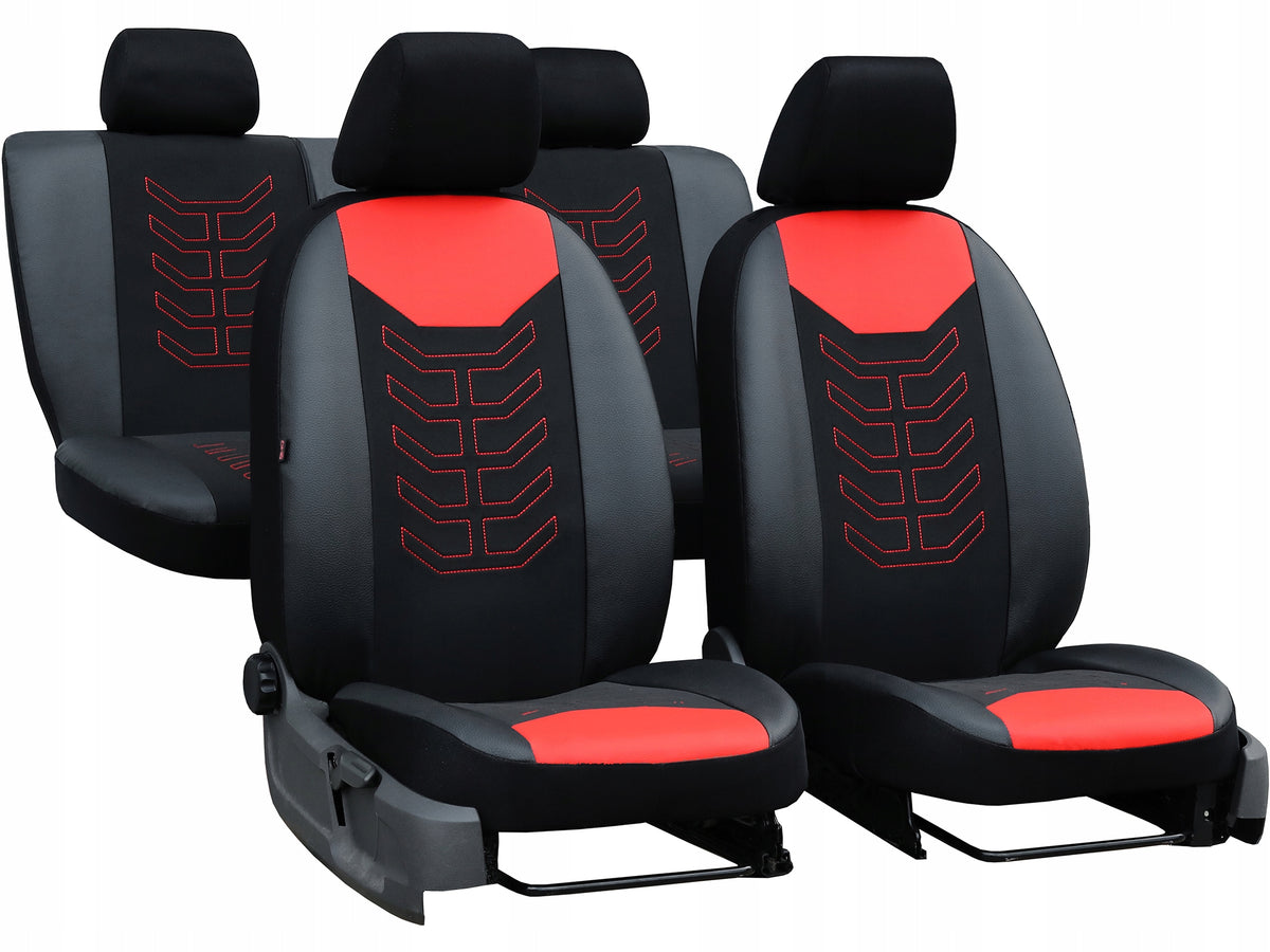THICK COVERS WITH EMBROIDERY FOR SEATS CAR SEATS MATERIAL + LEATHER Manufacturer's catalog number SPIDER (U-gray)