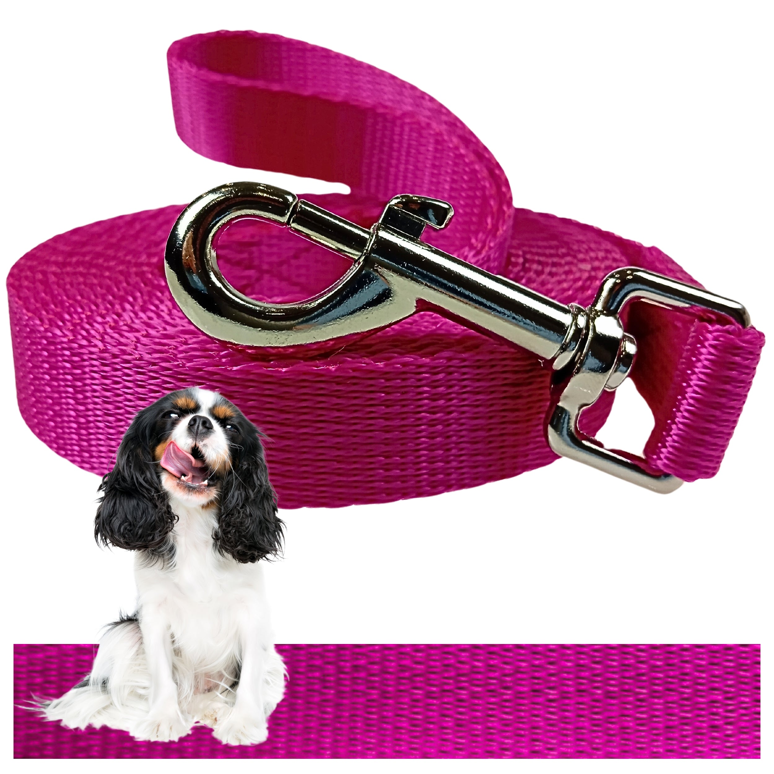 THICK DOG LEASH TAPE TRAINING CORD STRONG 7M PINK