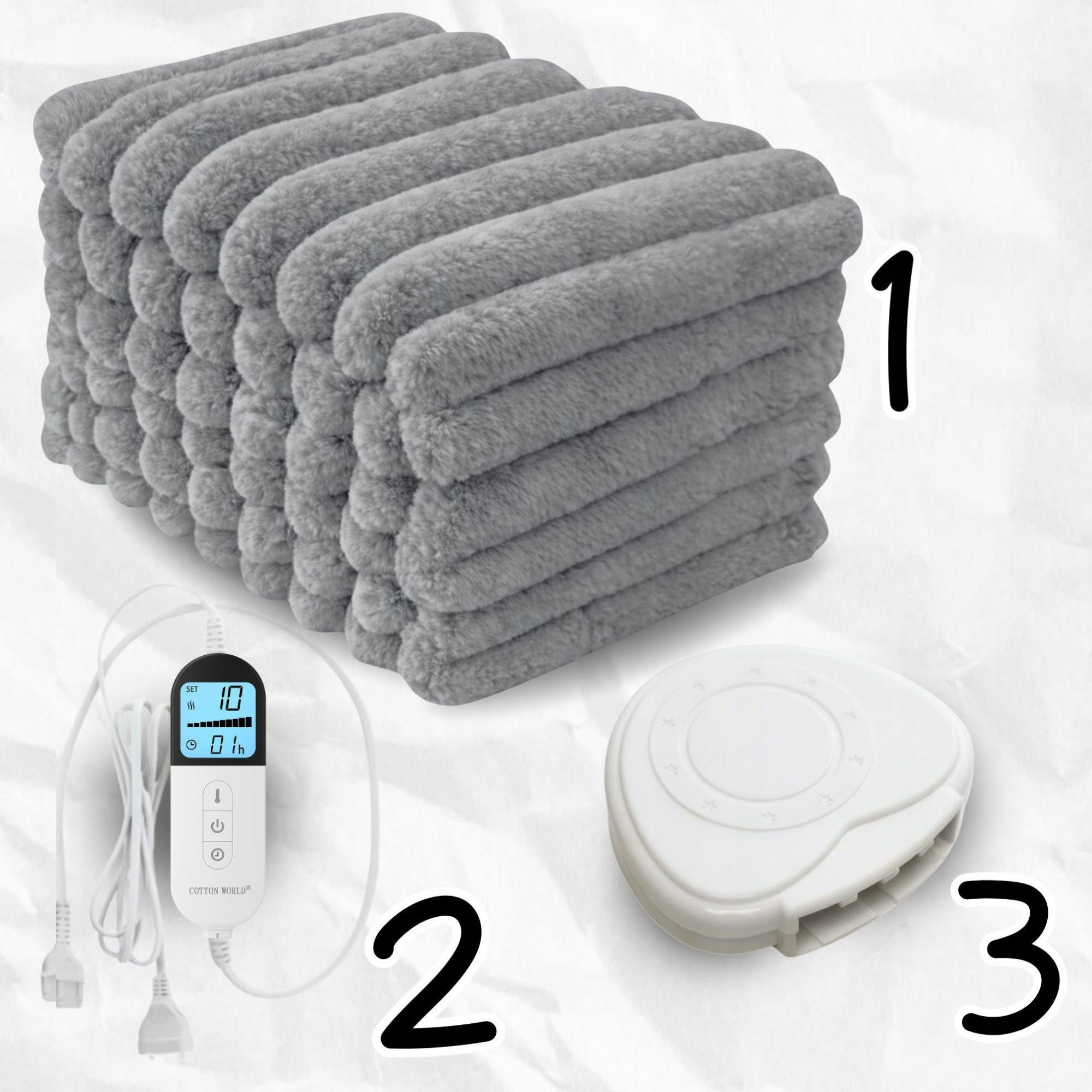 THICK ELECTRIC BLANKET 180X160 HEATING MAT SOFT FLUFFY + REMOTE CONTROL + TIMER Packaging status original