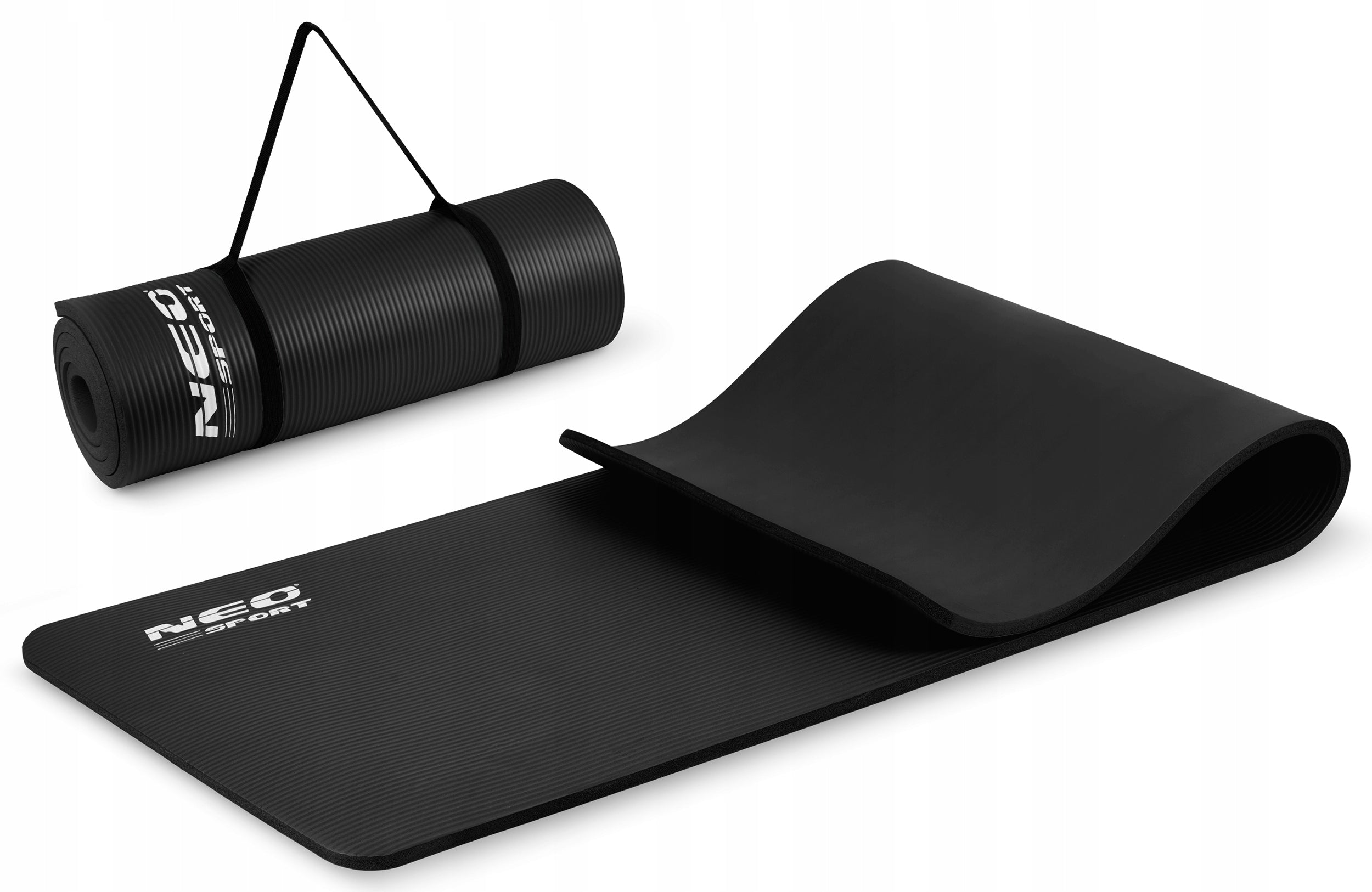 THICK FITNESS YOGA EXERCISE MAT 183x60x1,5cm Color black