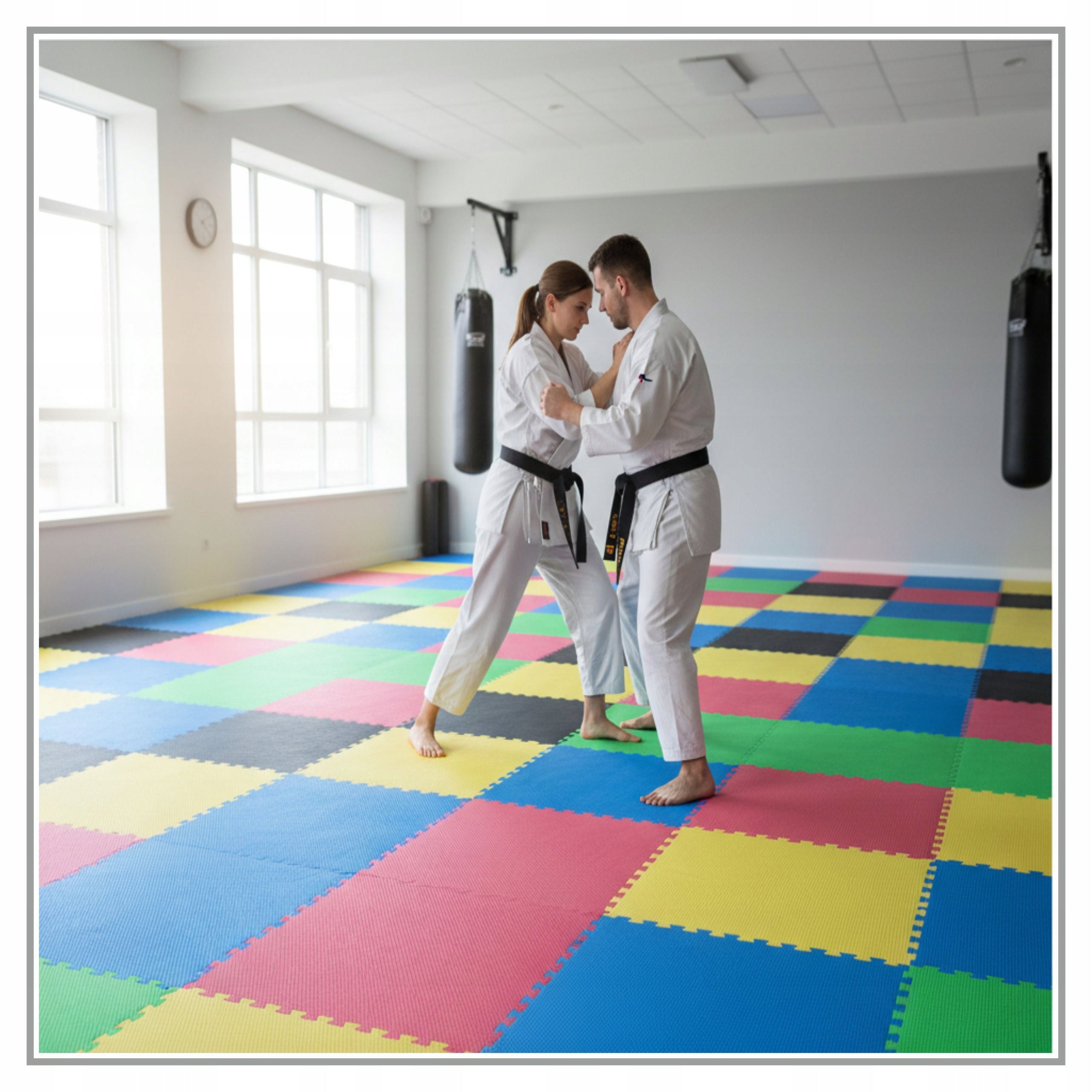 THICK FOAM PUZZLE - 2 cm - Large Foam Mat for Children Yoga Exercises Manufacturer code Mata do Ćwiczeń 2cm 60x60cm czerwono-czarna