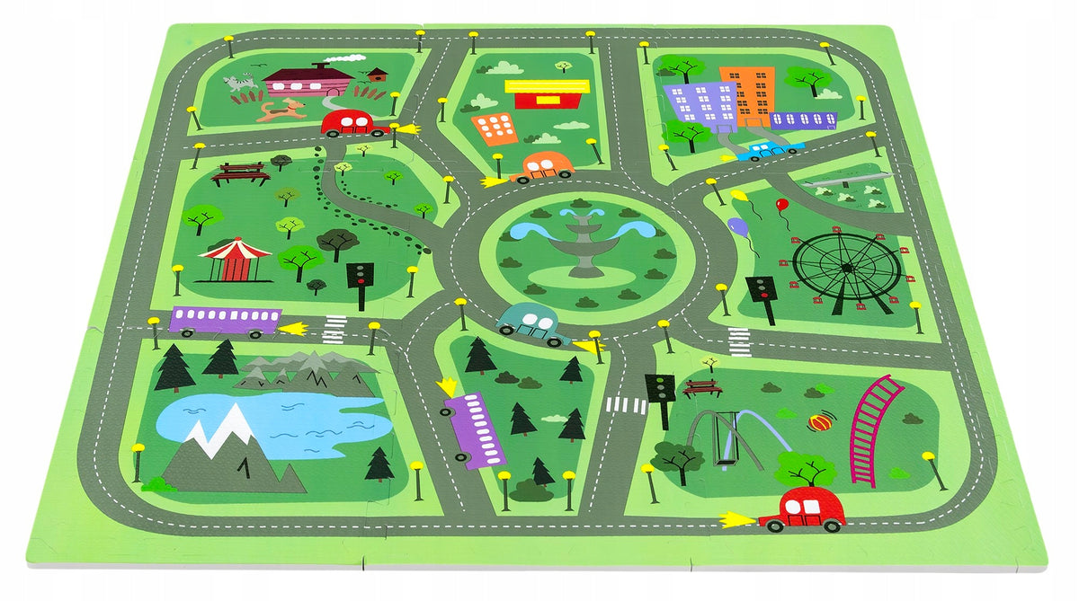 THICK FOAM PUZZLE FLOOR FOAM MAT 90x90 CITY ROADS CITY EAN (GTIN) 5904204290074