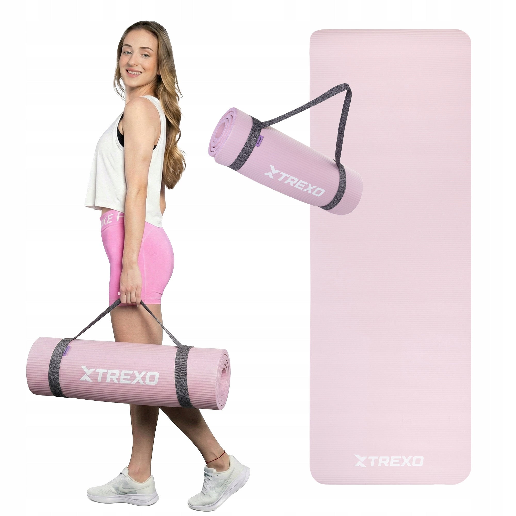 THICK NON-SLIP fitness mat for yoga exercises XTREXO training 15 mm