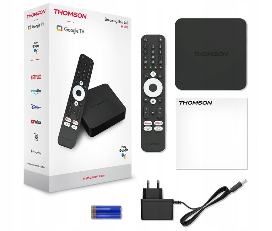 THOMSON GOOGLE TV STREAMING BOX 240G 4K UHD 8GB Packaging status original