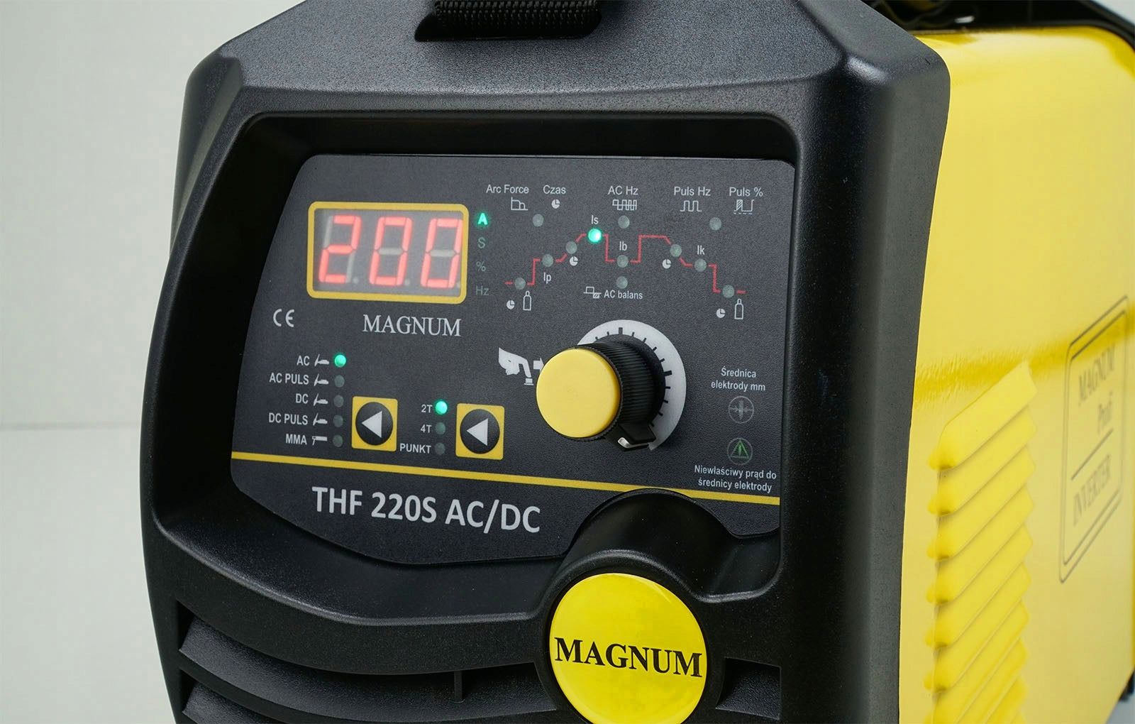 TIG AC/DC inverter welder Magnum THF 200 HF Pulse Aluminium 230V AC DC Manufacturer code P046548