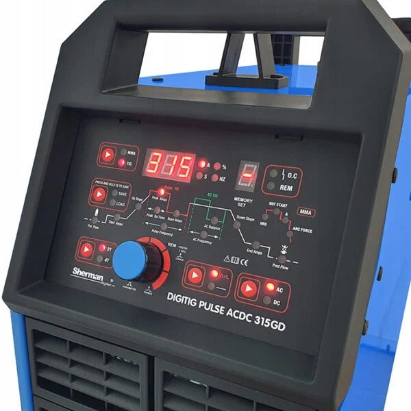 TIG Sherman DIGITIG 315GD Pulse AC/DC 315A IGBT HF MMA VRD Welding methods MMA TIG