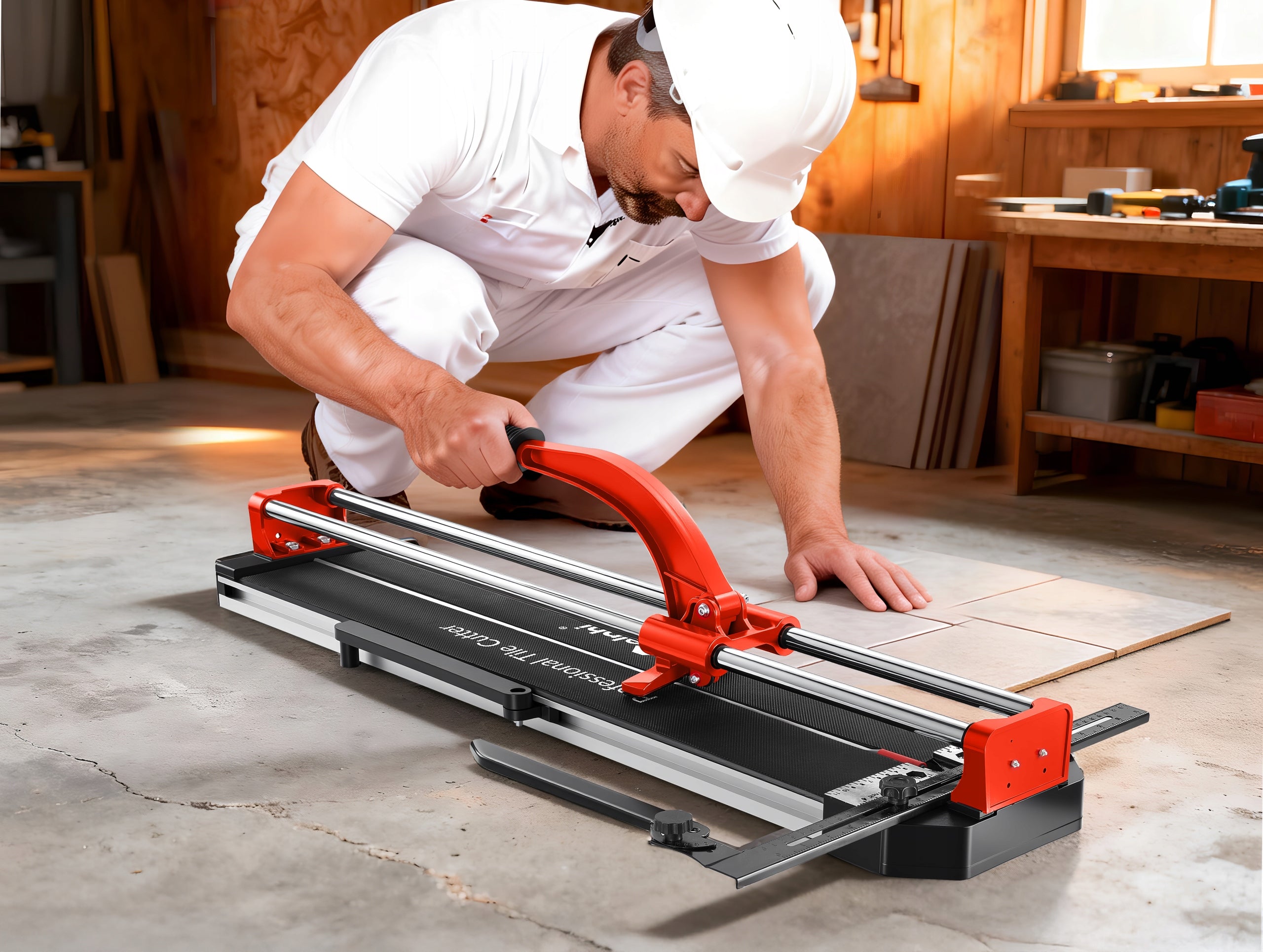 TILE CUTTER GLAZE MANUAL STONEWARE CUTTING MACHINE 80 cm + LASER Packaging status original