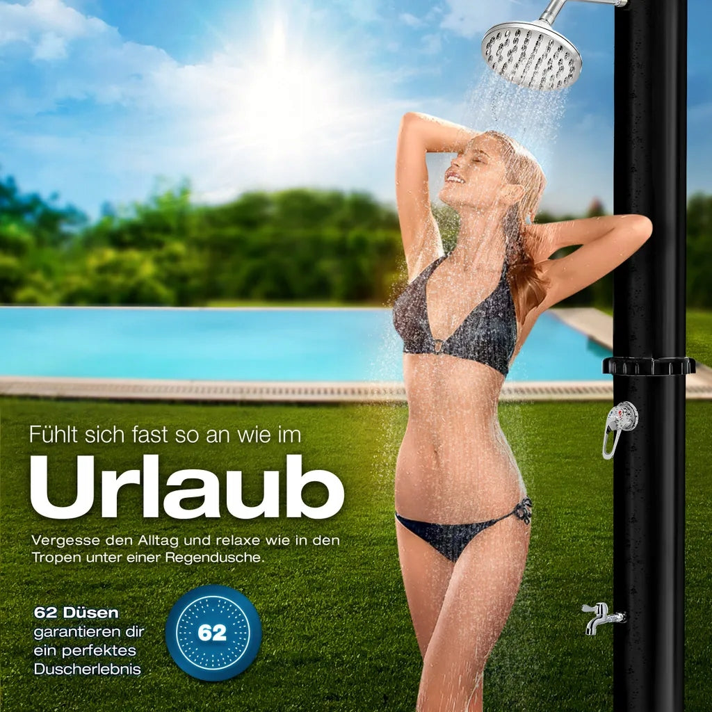TILLVEX SOLAR GARDEN SHOWER 20 L 215 CM | ADJUSTABLE RAIN SHOWER HEAD Manufacturer code SLDS20S
