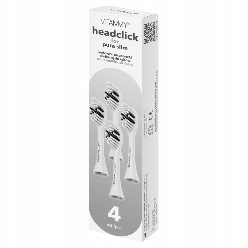 TIP HEADS FOR SONIC TOOTHBRUSH VITAMMY PURA WHITE Packaging status original