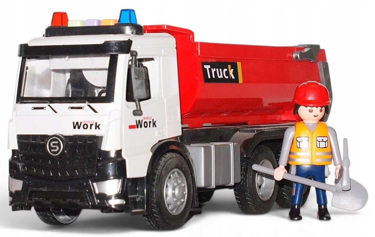 TIR AUTO DUMP TRUCK with drive + BUILDER FIGURE freebie