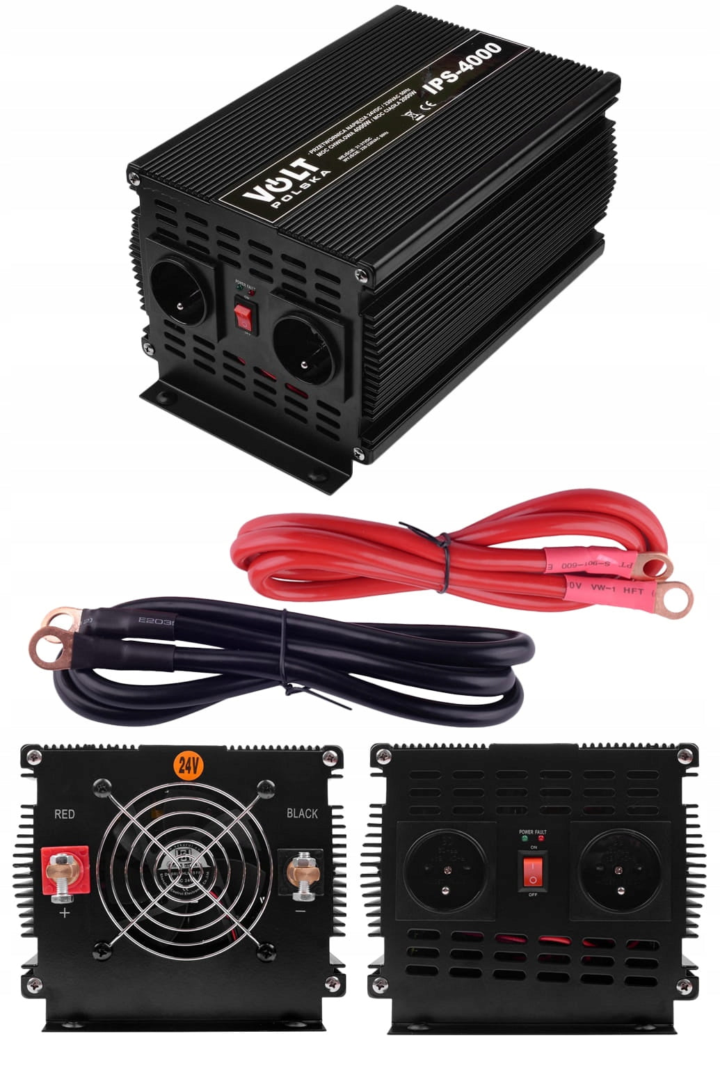 TIR CONVERTER 24V 230V 2000W/4000W SINE MODIFIED HEATER COMPUTER
