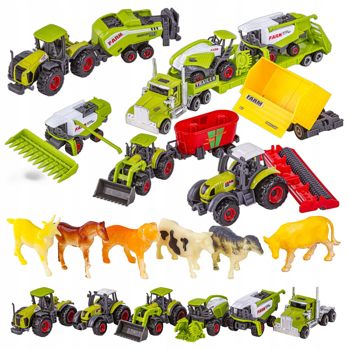 TIR FARMA Tractor Set for Children Harvester Animals Agricultural Vehicles