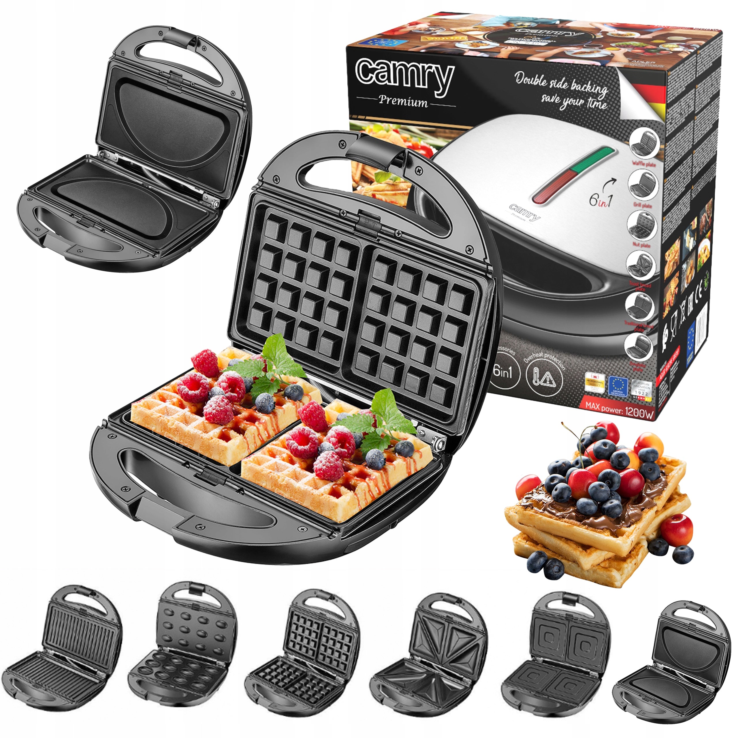 TOASTER 6in1 GRILL OMLET TOASTER PEANUT WAFFLES XL