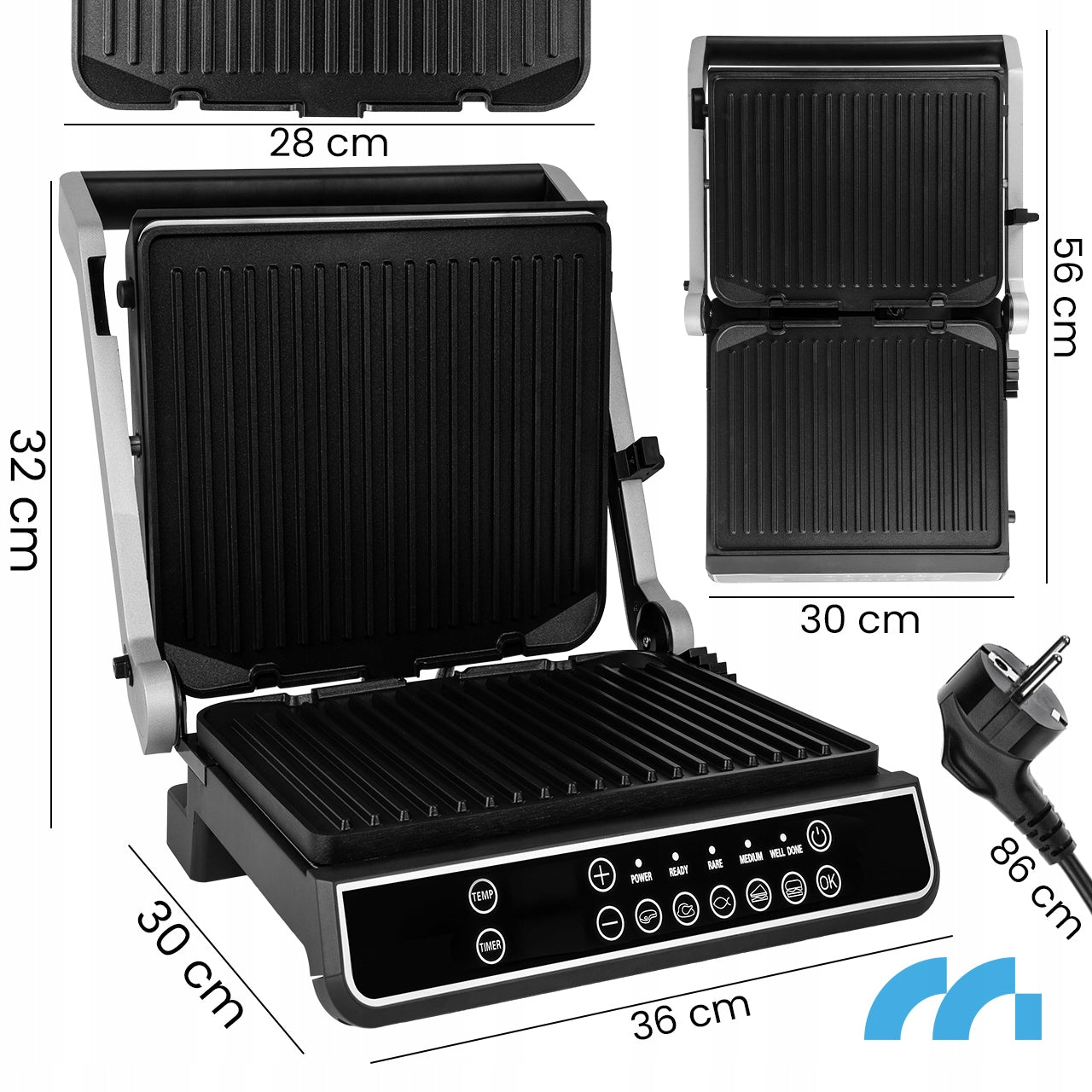 TOASTER ELECTRIC GRILL SANDWICH TOASTER FOLDING 2500W DISPLAY Manufacturer code Grill Elektryczny Opiekacz 112094