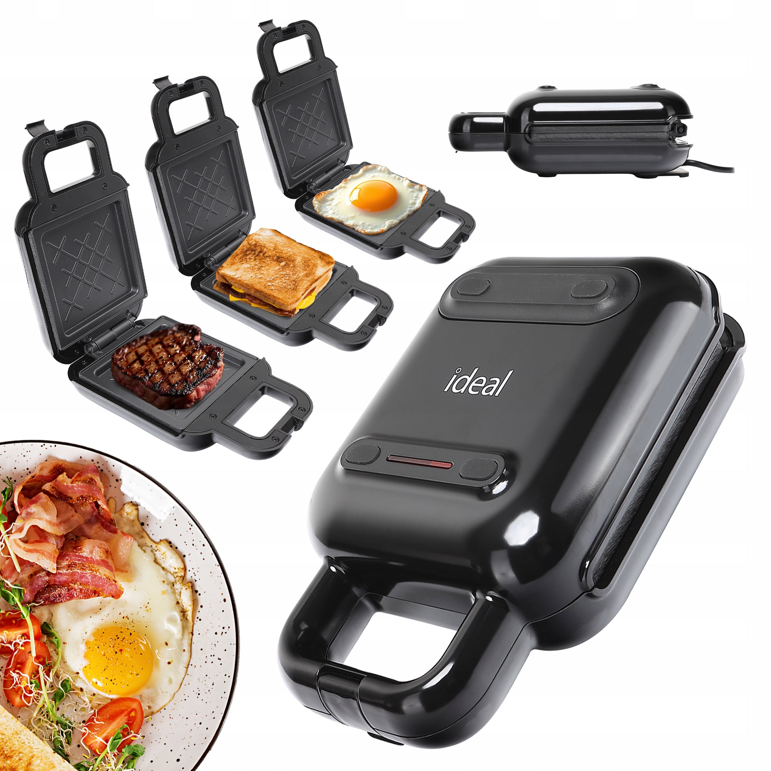TOASTER ELECTRIC GRILL SANDWICHES TOAST EGGS SANDWICH TOASTER IDEAL 1200W