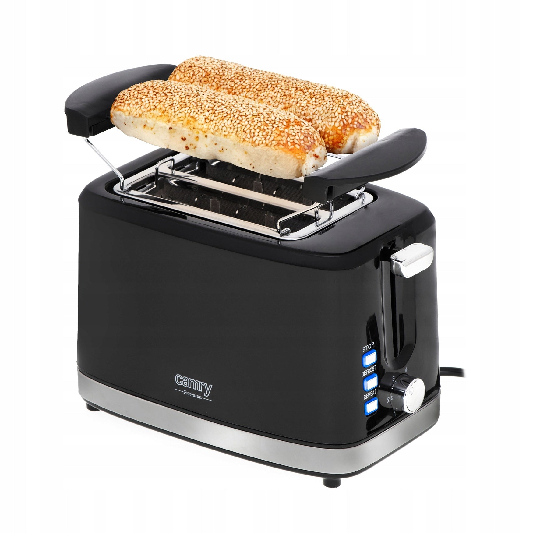 TOASTER FOR 2 SLICES OF TOAST ELECTRIC BLACK 900W BUN GRATE Power rating 900 W