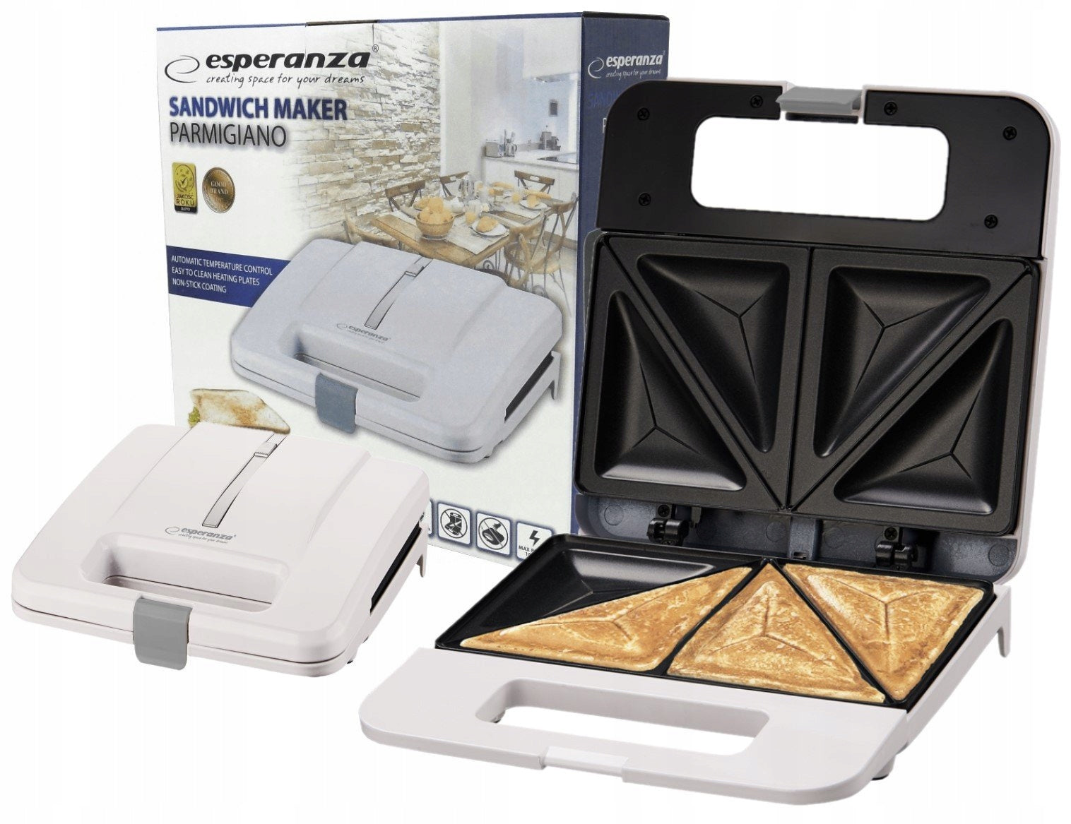 TOASTER FOR SANDWICHES CRISPY TOAST SANDWICH 1000W TRIANGLES