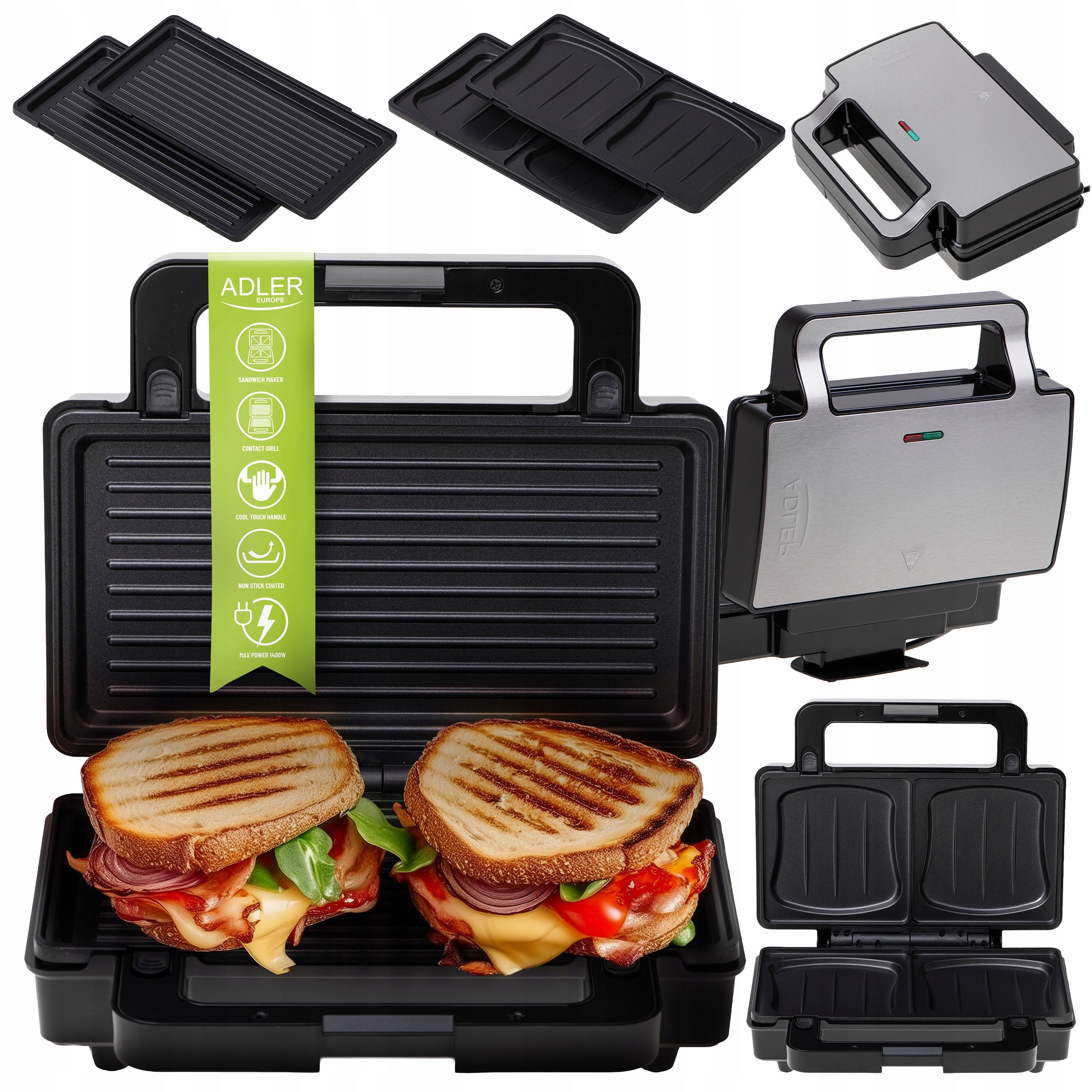 TOASTER GRILL PANINI SANDWICH ELECTRIC 2in1 LARGE XL 1400W