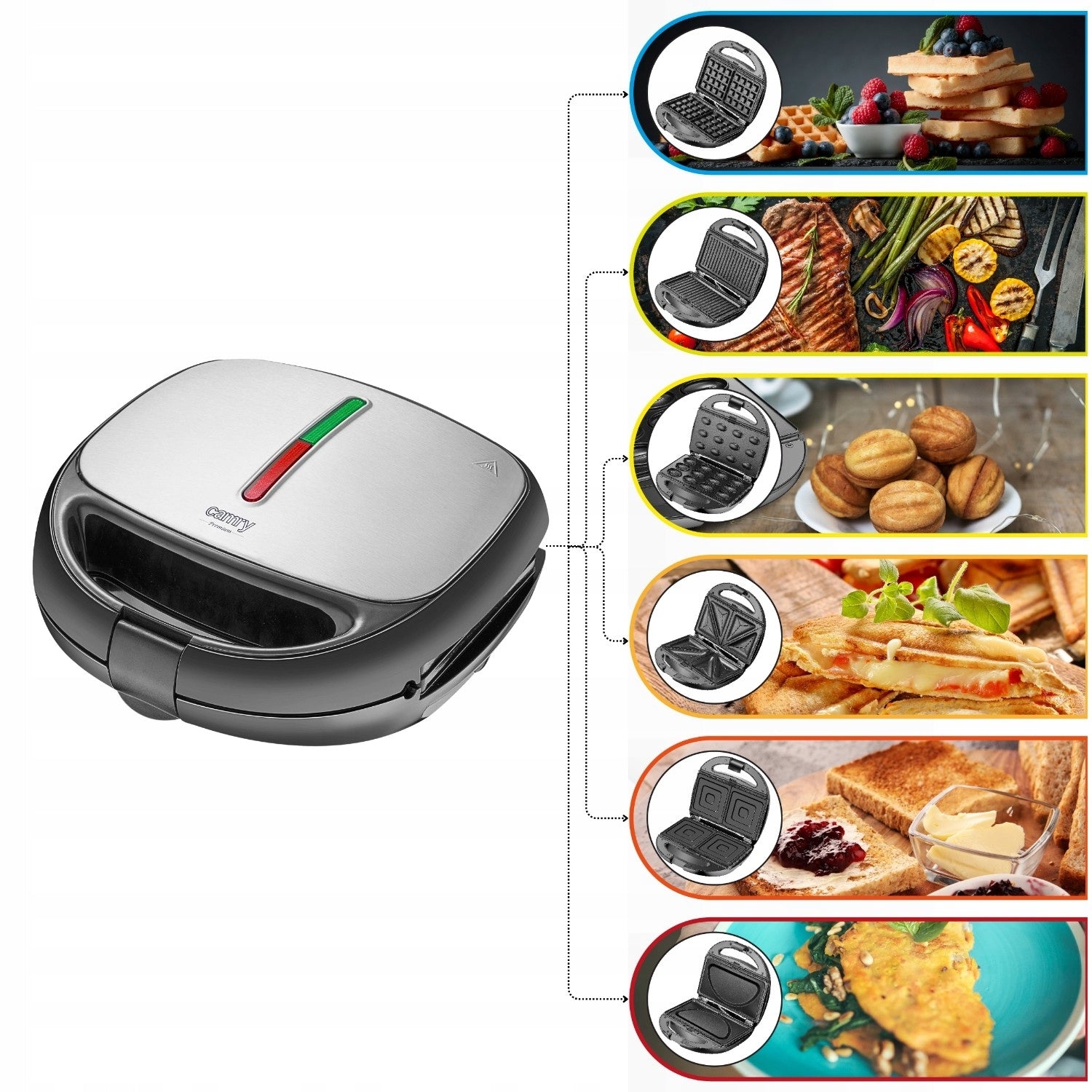 TOASTER GRILL WAFFLE IRON 3IN1 FOR TOAST SANDWICHES ELECTRIC TOASTER 1200W Packaging status original