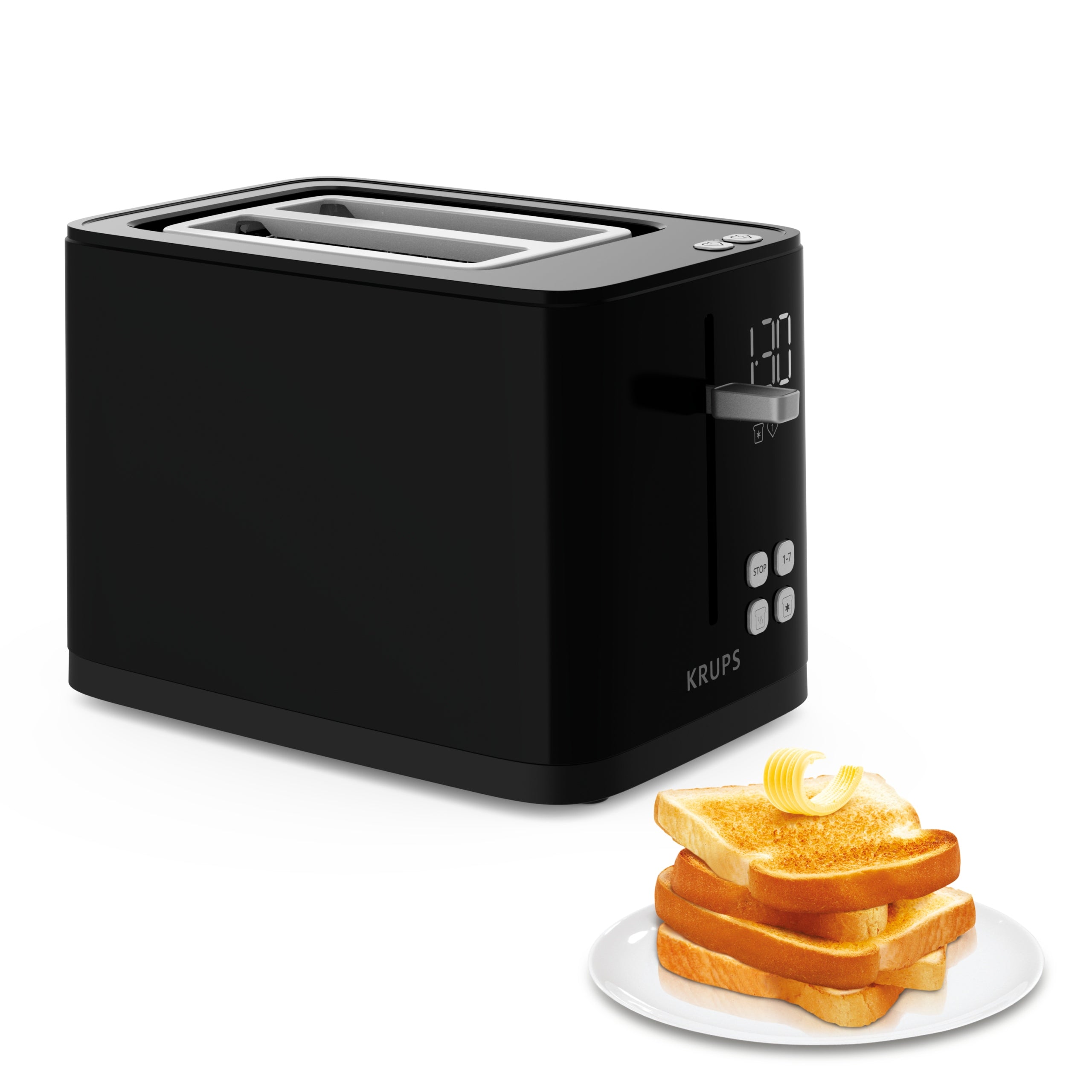 TOASTER KRUPS SMART'N LIGHT FOR 2 SLICES KH6418 BLACK 850W LED DISPLAY EAN (GTIN) 3045387242480