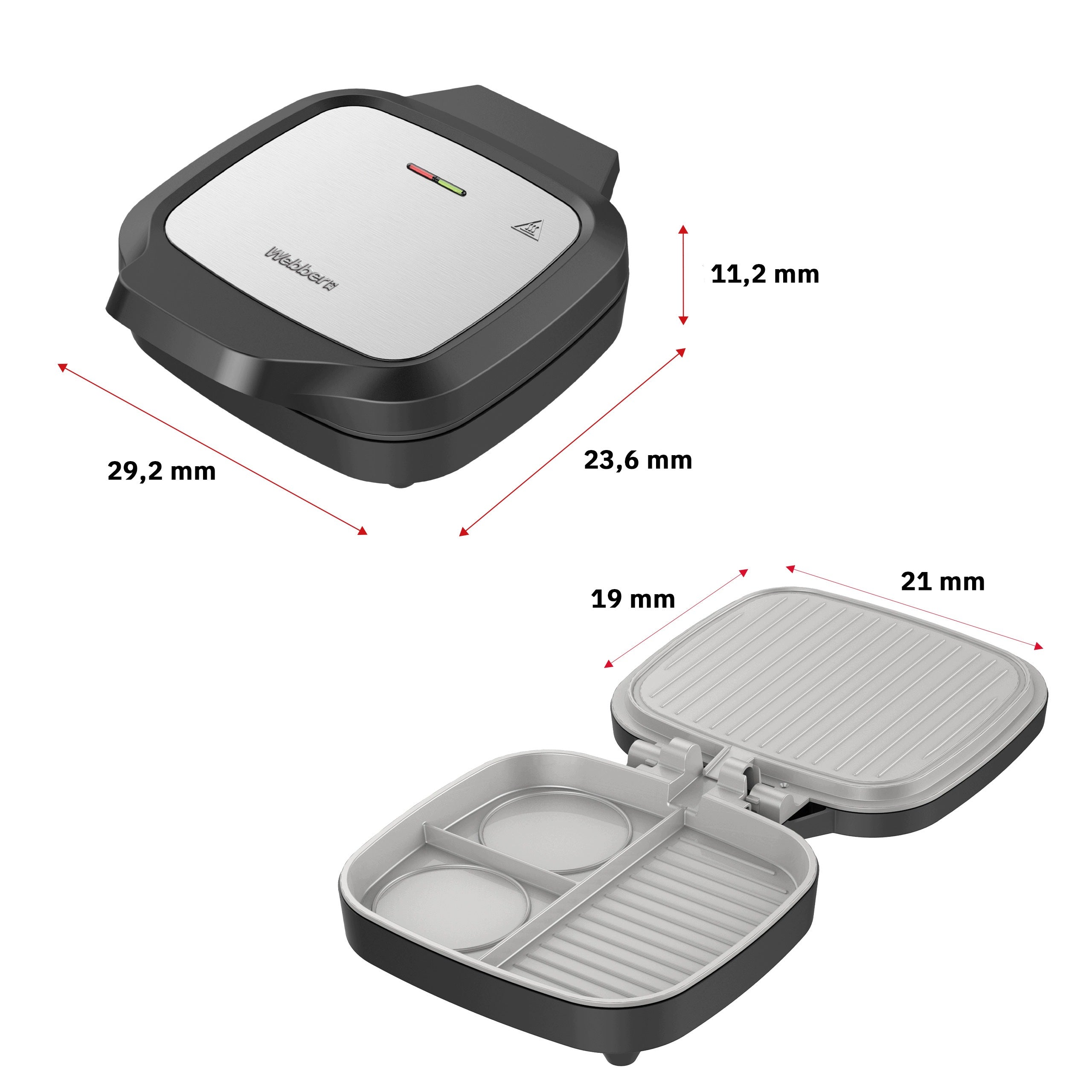 TOASTER MULTIFUNCTION GRILL TOASTER 1200W DUAL COOK 180 CERAMIC INOX Packaging status original