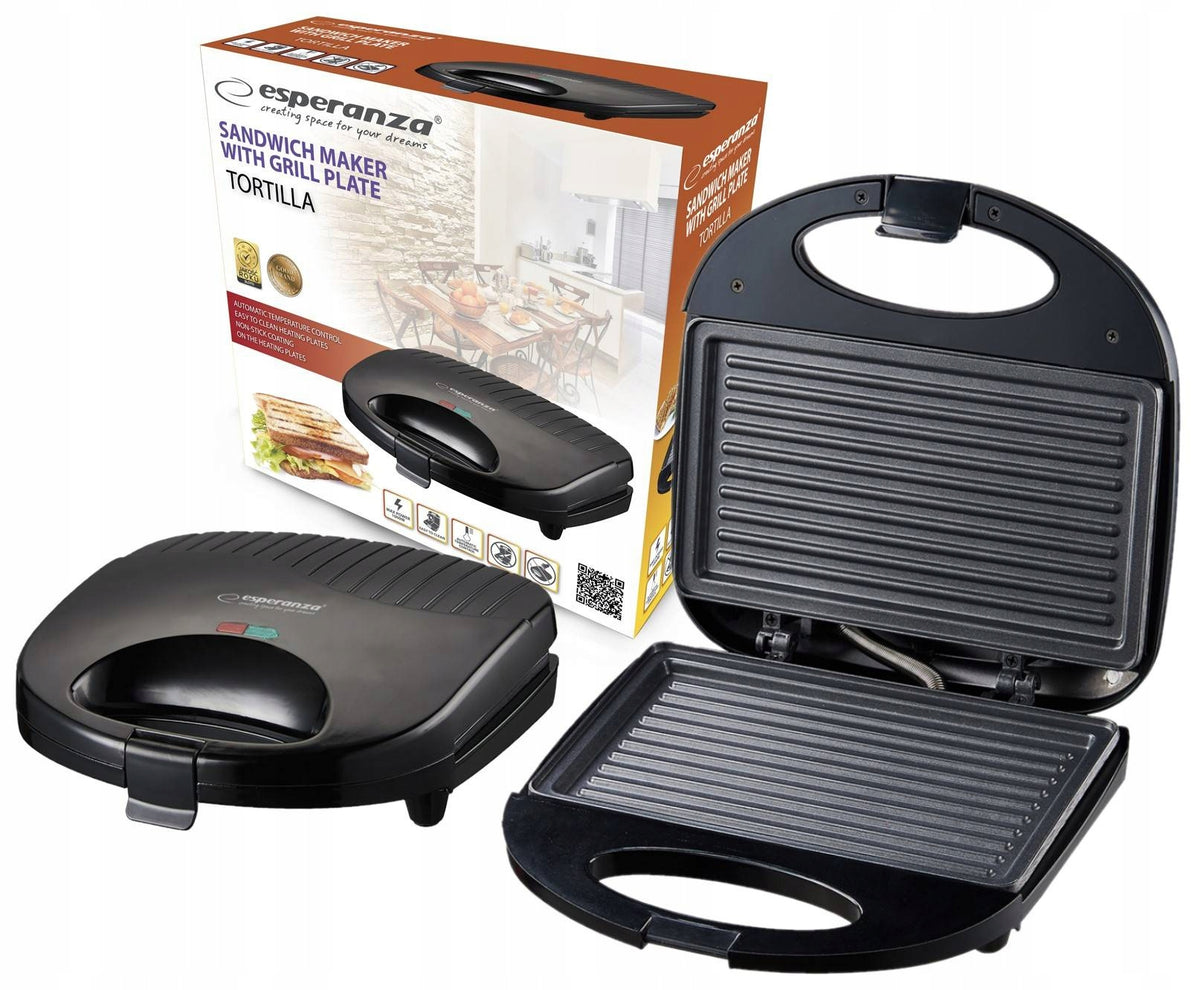 TOASTER OVEN FOR SANDWICHES TORTILLA GRILL 1000W ESPERANZA PLATES GRILL