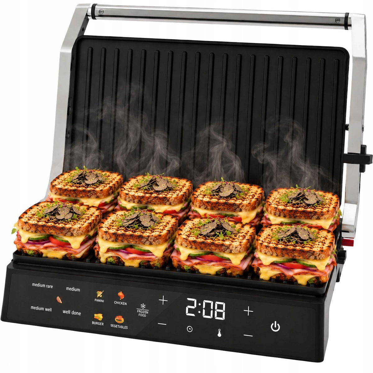 TOASTER OVEN GRILL FOR PANINI SANDWICHES ELECTRIC FOLDING 180° STRONG