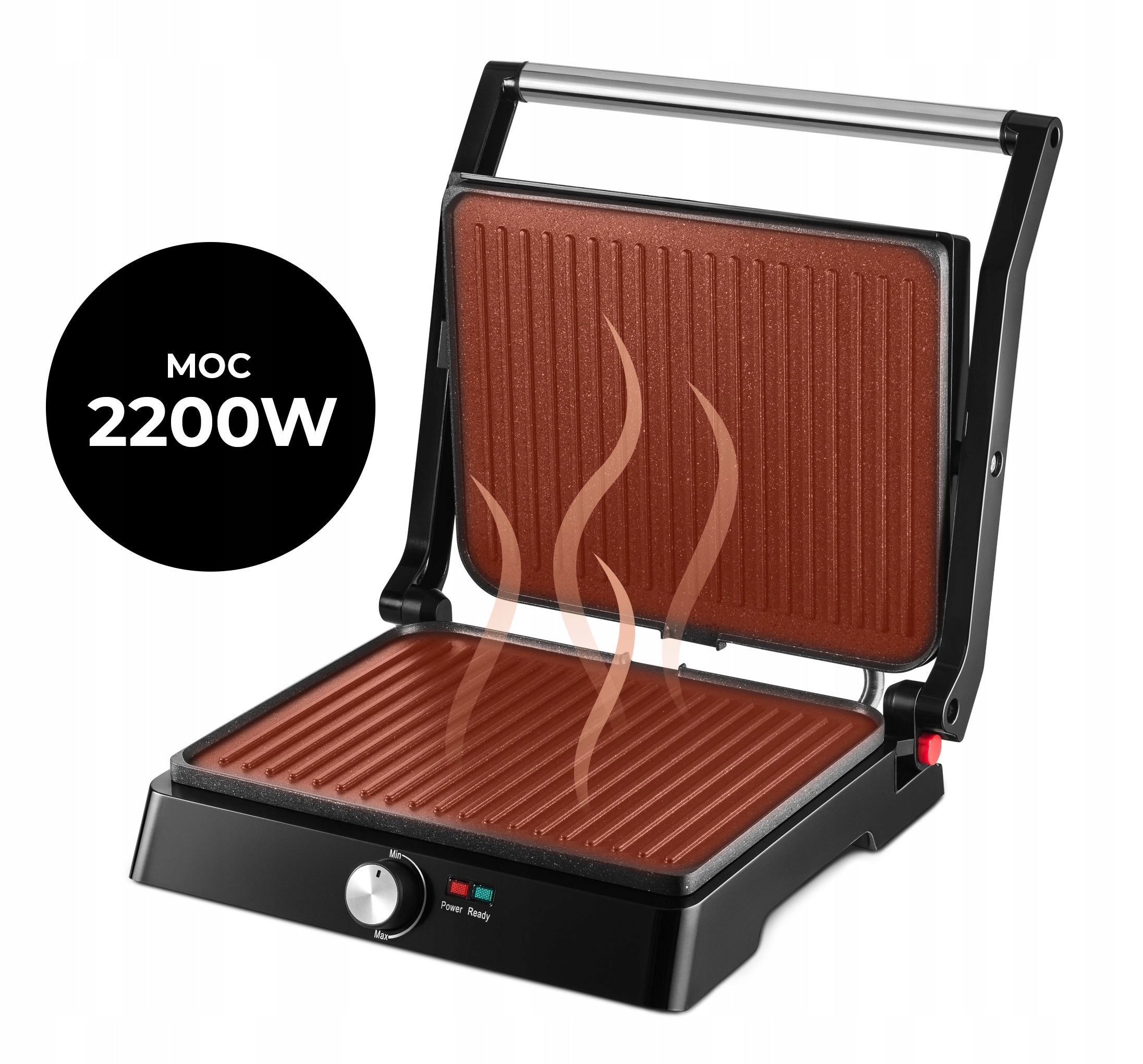 TOASTER OVEN GRILL FOR PANINI SANDWICHES ELECTRIC FOLDING STRONG 2200W Manufacturer code MOZ/AGD/GR/001