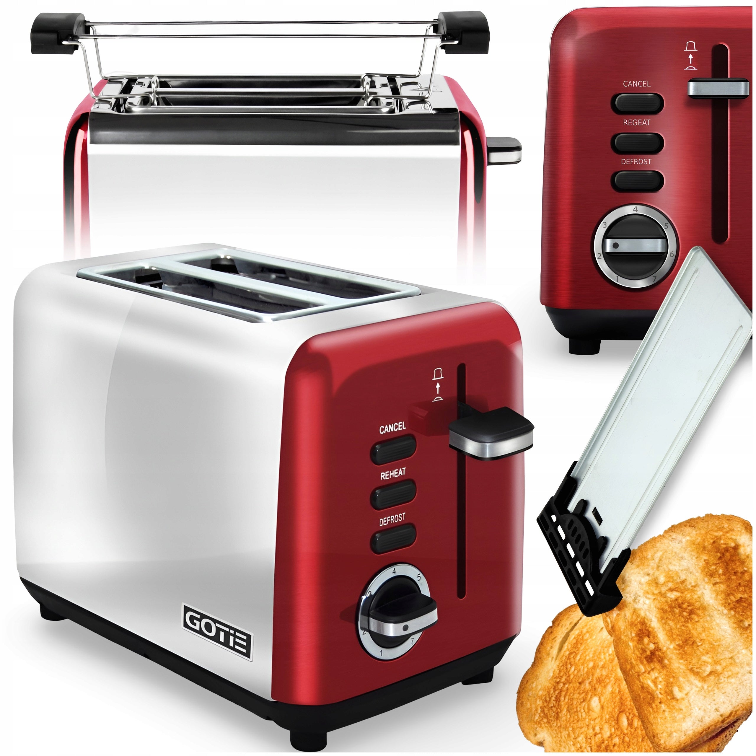 TOASTER OVEN RETRO GOTIE ELEGANT CHROME PLATED 925W + TRAY
