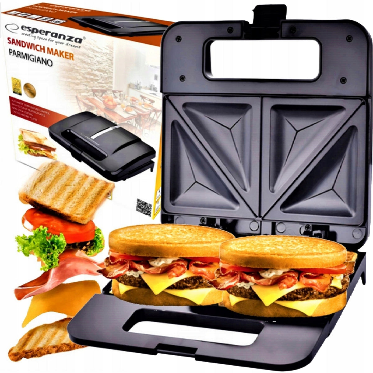 TOASTER OVEN SANDWICH Sandwiches 1000W NONSTICK COATING