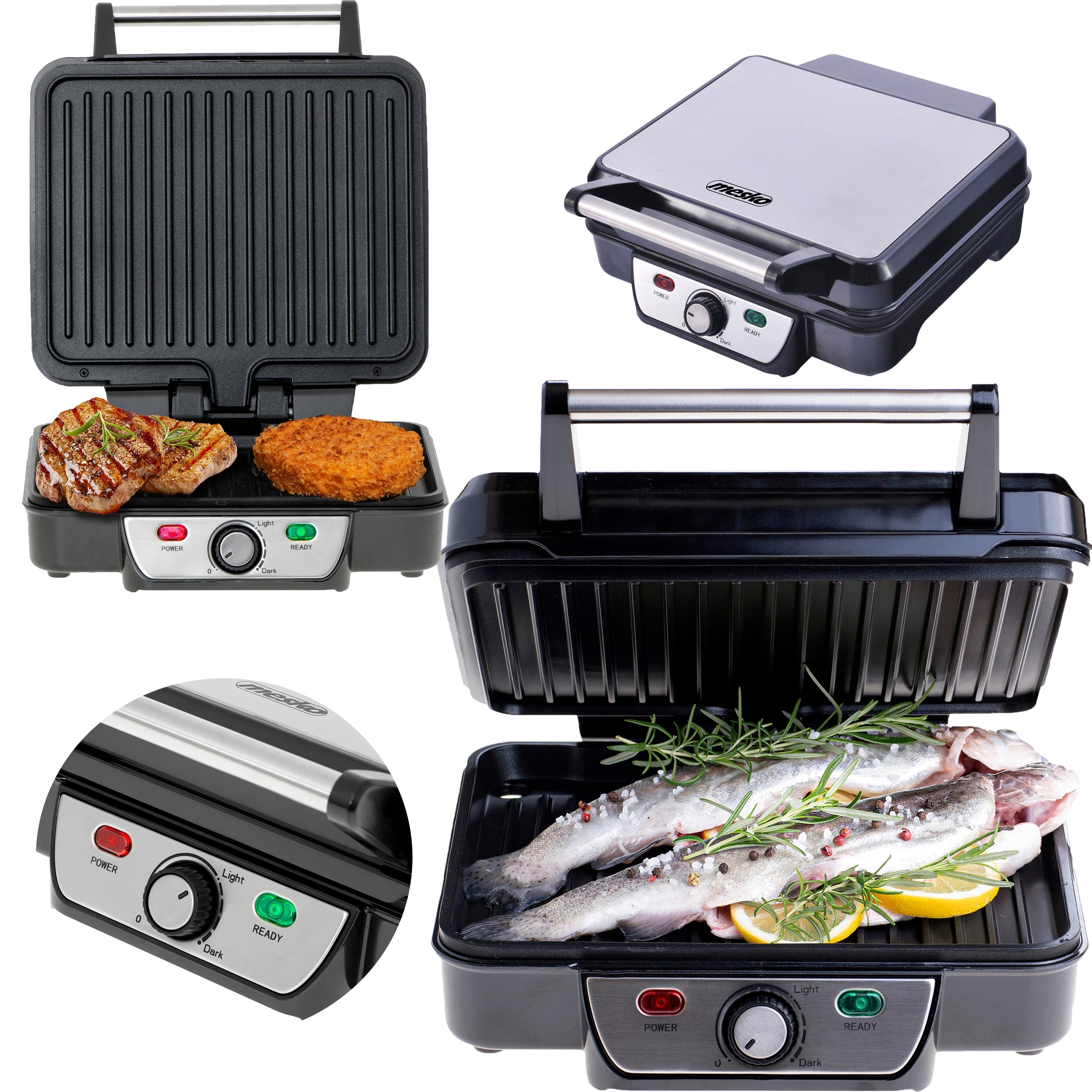 TOASTER PANINI SANDWICH GRILL ELECTRIC TOASTER FOLDING ADJUSTMENT 2500W Packaging status original