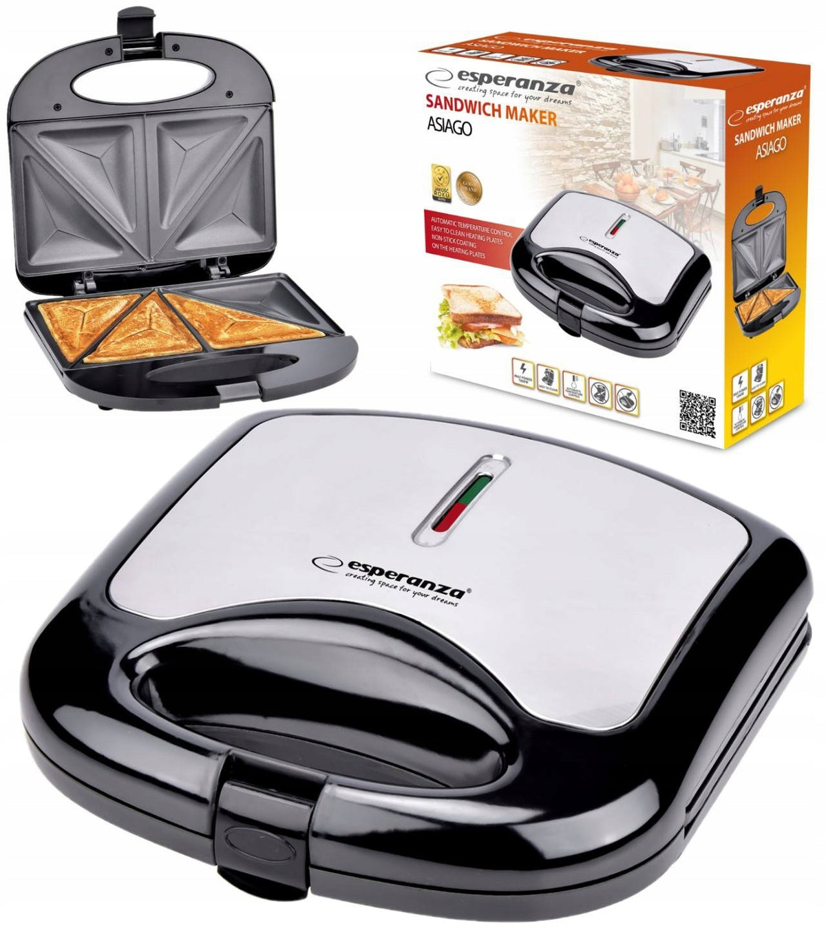 TOASTER SANDWICH 1000W TRIANGLES CRISPY TOAST Packaging status original