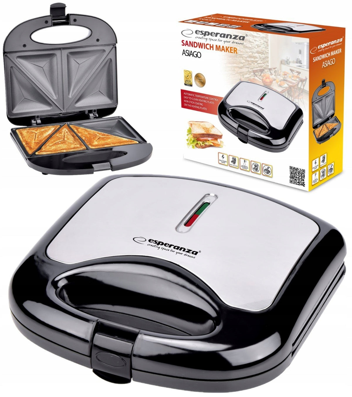 TOASTER SANDWICH 1000W TRIANGLES CRISPY TOAST