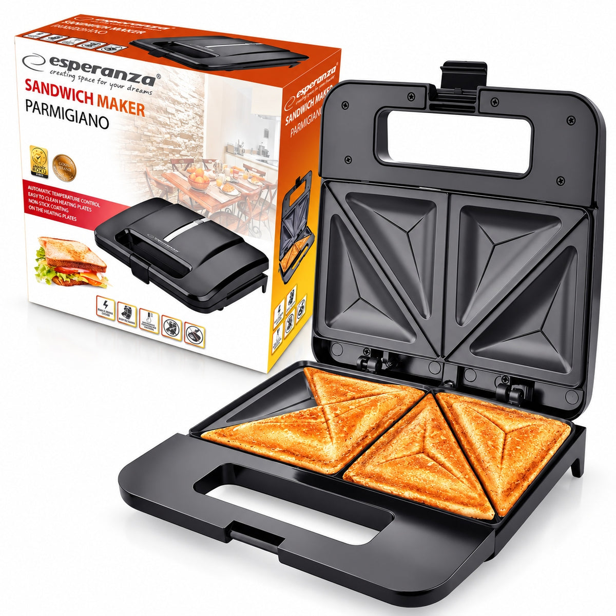 TOASTER SANDWICH NONSTICK COATING 1000W