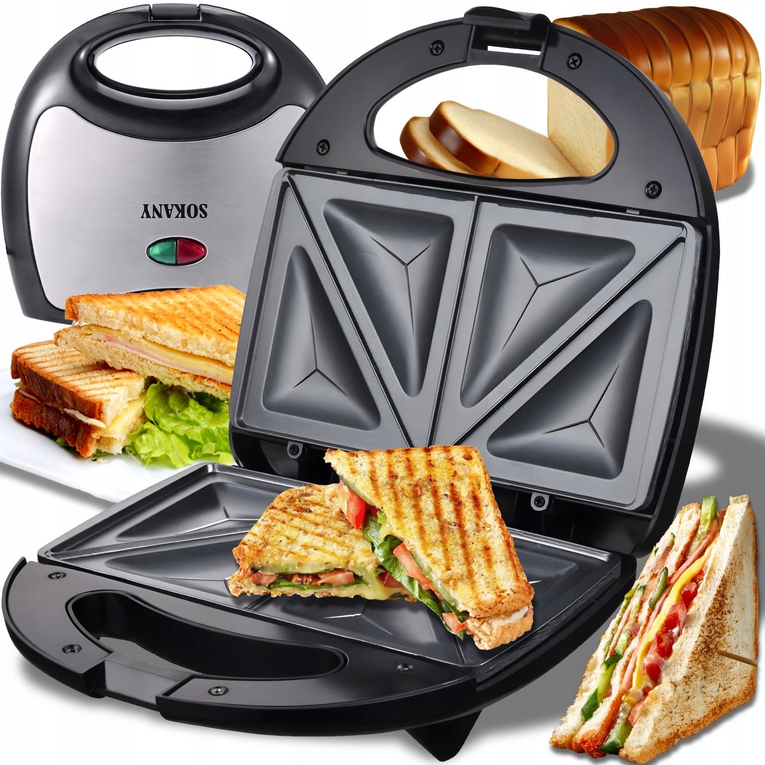 TOASTER SANDWICH STRONG 750W TRIANGLES SAFE Packaging status original