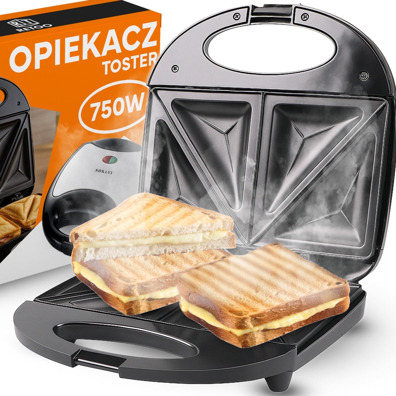TOASTER SANDWICH STRONG 750W TRIANGLES SAFE