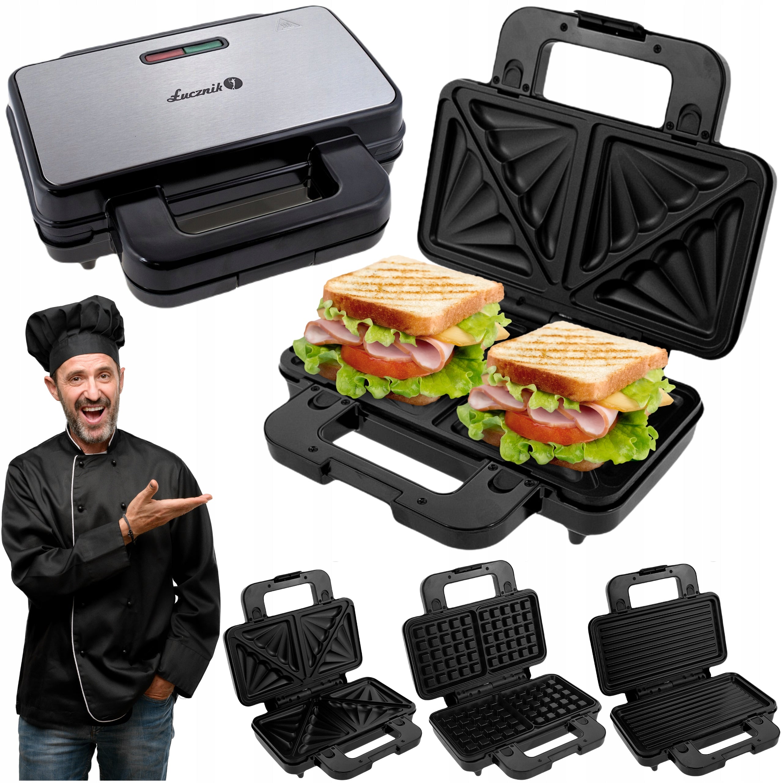 TOASTER SANDWICH TOASTER GRILL SANDWICH 3IN1 XL 1000W