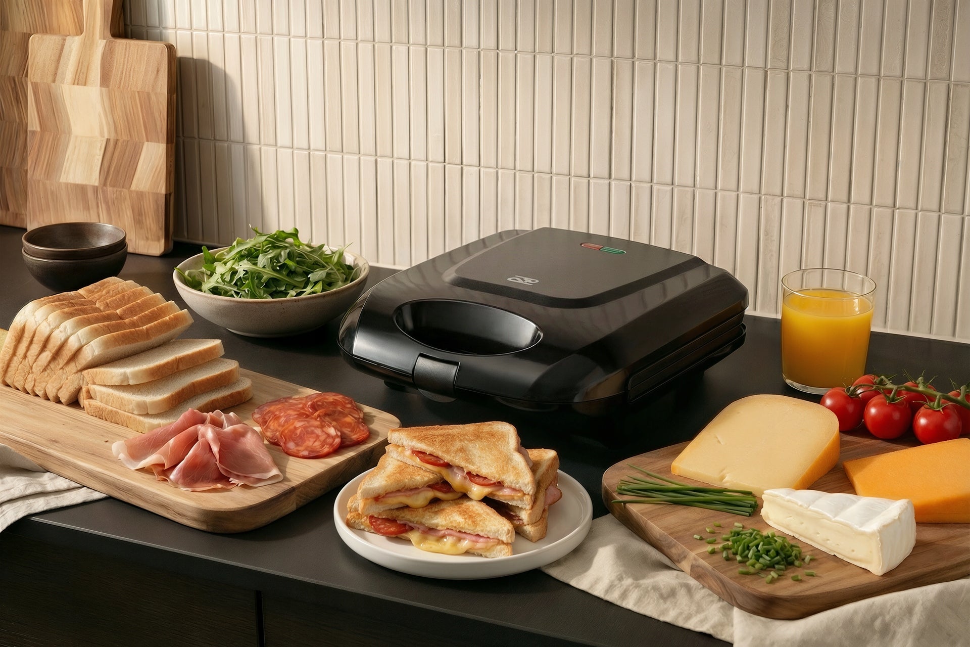TOASTER SANDWICH TOASTER XXL 4 LARGE SANDWICHES TOAST SUPER CROUTONS POWER 1400W Power rating 1400 W