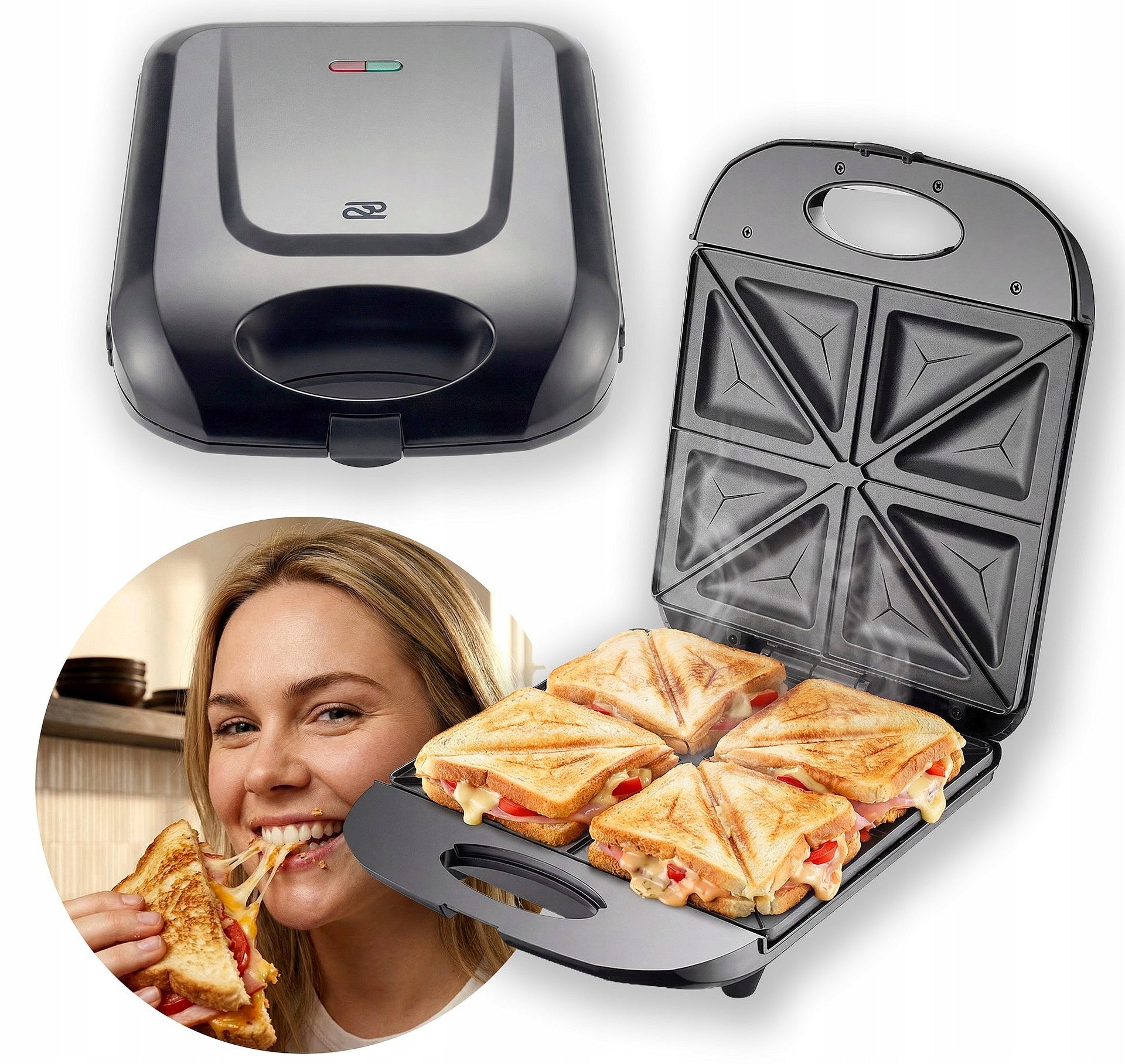 TOASTER SANDWICH TOASTER XXL 4 LARGE SANDWICHES TOAST SUPER CROUTONS POWER 1400W