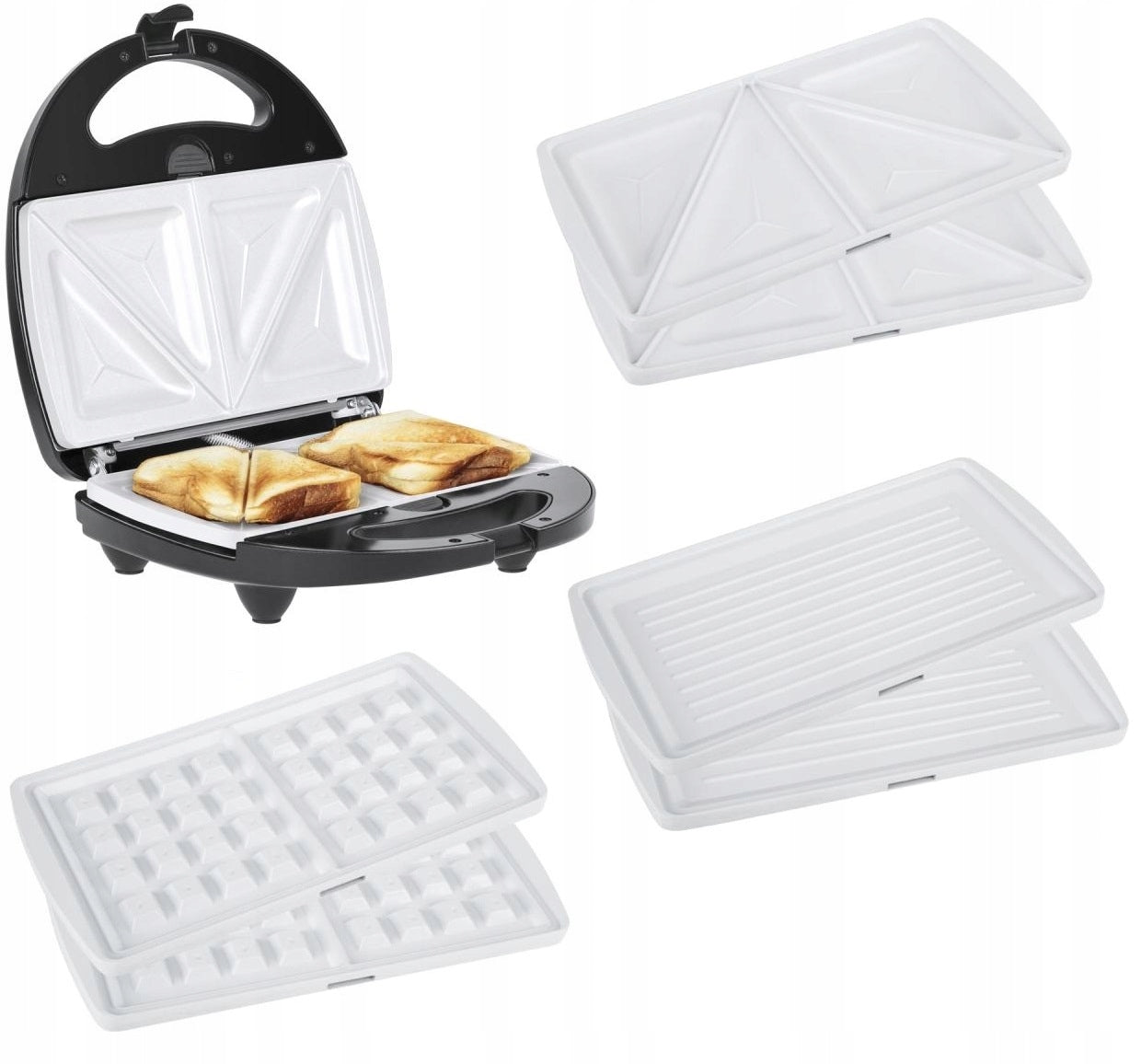 TOASTER SANDWICHES WITH CERAMIC INSERTS 3IN1 GRILL WAFFLES 800W