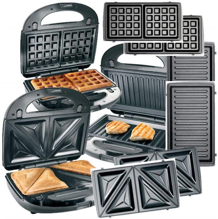 TOASTER WAFFLE MAKER GRILL 3IN1 PANINI SANDWICH TOASTER Power rating 750 W
