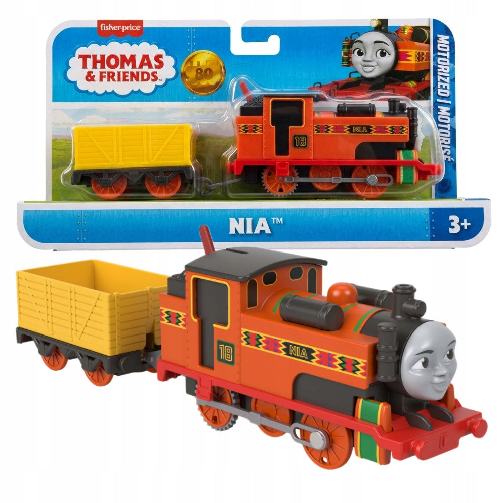 TOMEK AND FRIENDS QUEUE FOR TENSION BATTERY-OPERATED LOCOMOTIVE NIA WITH WAGON