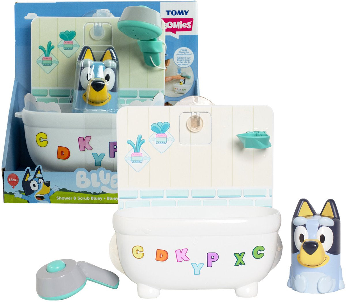 TOMY Toomies Bluey Shower & Scrub Bluey