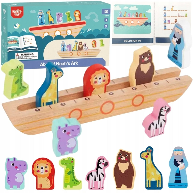 TOOKY TOY Wooden Puzzle for Children Noah and Animals