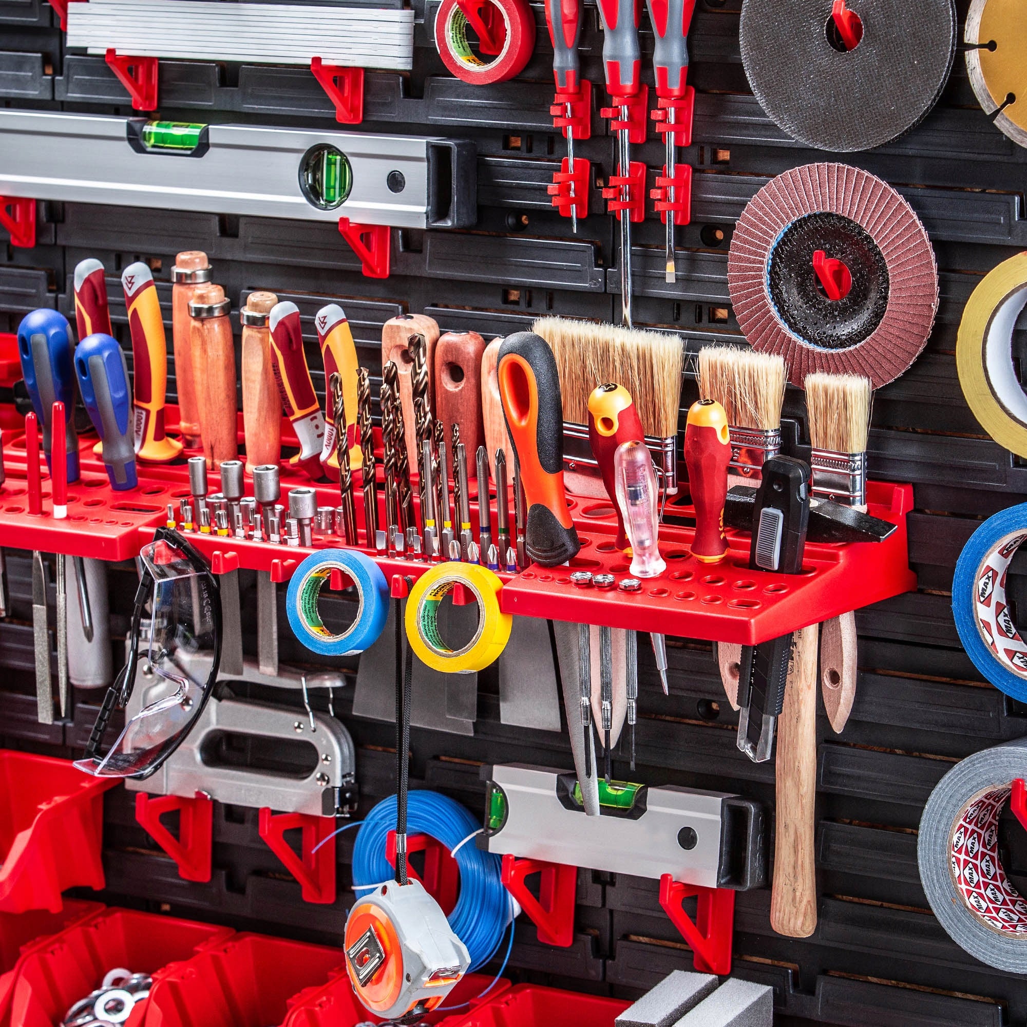TOOL BOARD WORKSHOP WALL 156x78cm 95EL HANDLES LITTER BOXES GARAGE Product height 78 cm