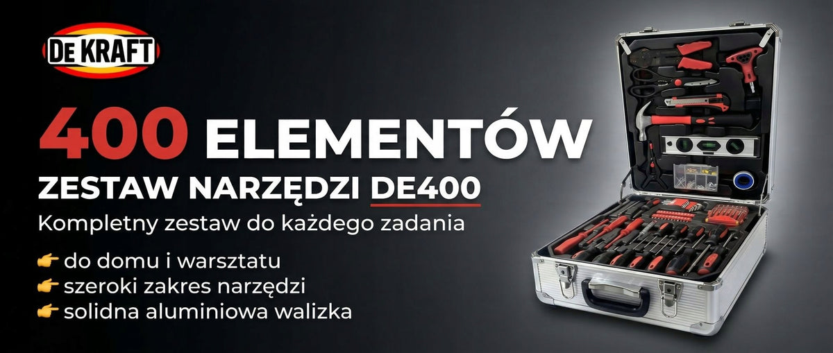 TOOL BOX SUITCASE TOOL SET 400 ELEMENTS DEKRAFT Manufacturer code DE400