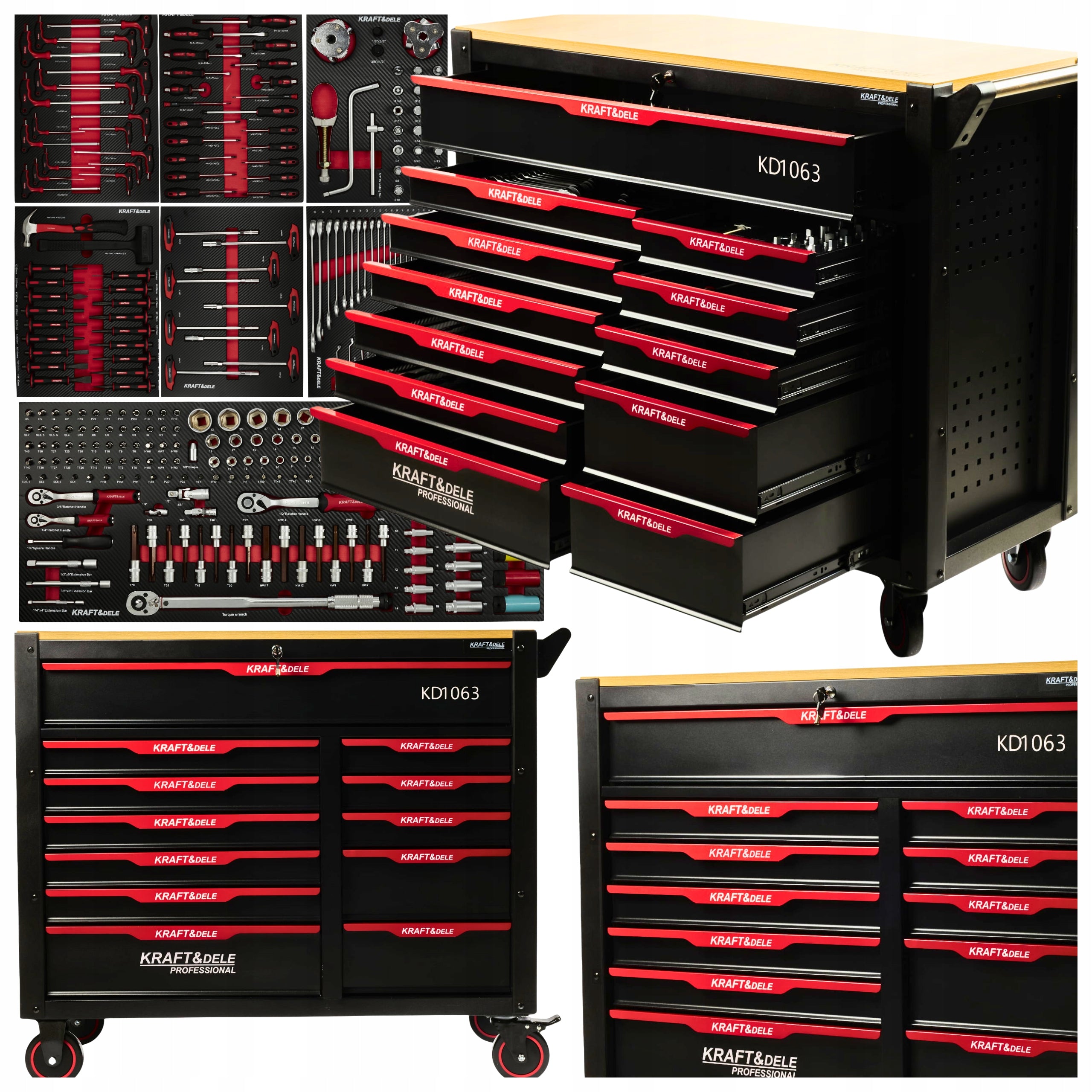 TOOL CABINET WITH WORKSHOP EQUIPMENT TOOL TROLLEY 479EL NEW*