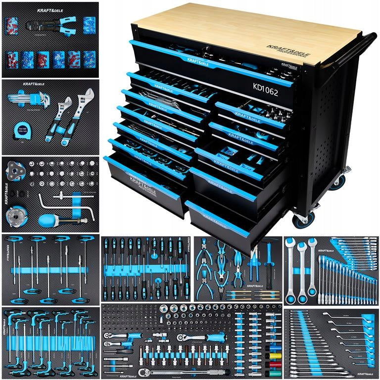 TOOL CABINET WORKSHOP TROLLEY 12 DRAWERS 501EL WITH MEGA EQUIPMENT**