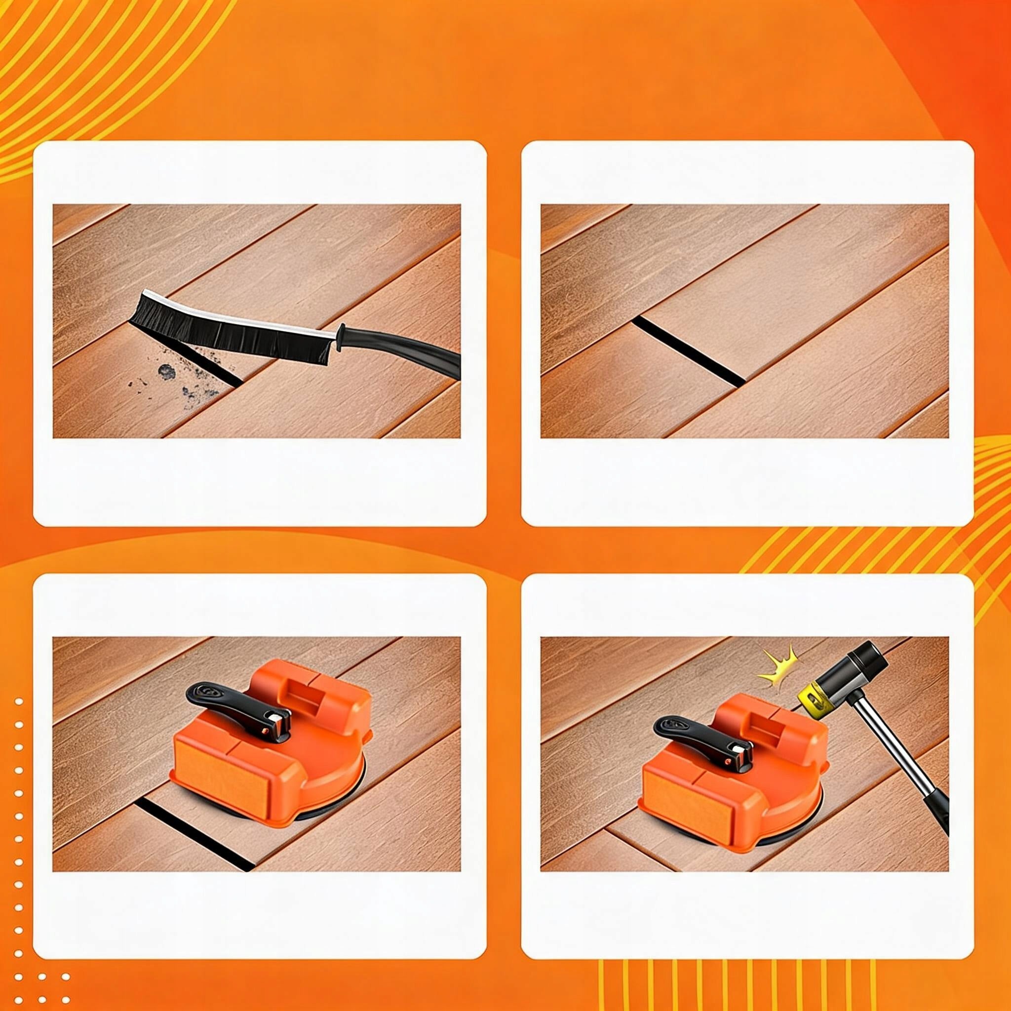 TOOL FOR REPAIRING GAPS IN THE FLOOR - STRONG SUCTION CUP DURABLE Product weight with unit packaging 0.71 kg